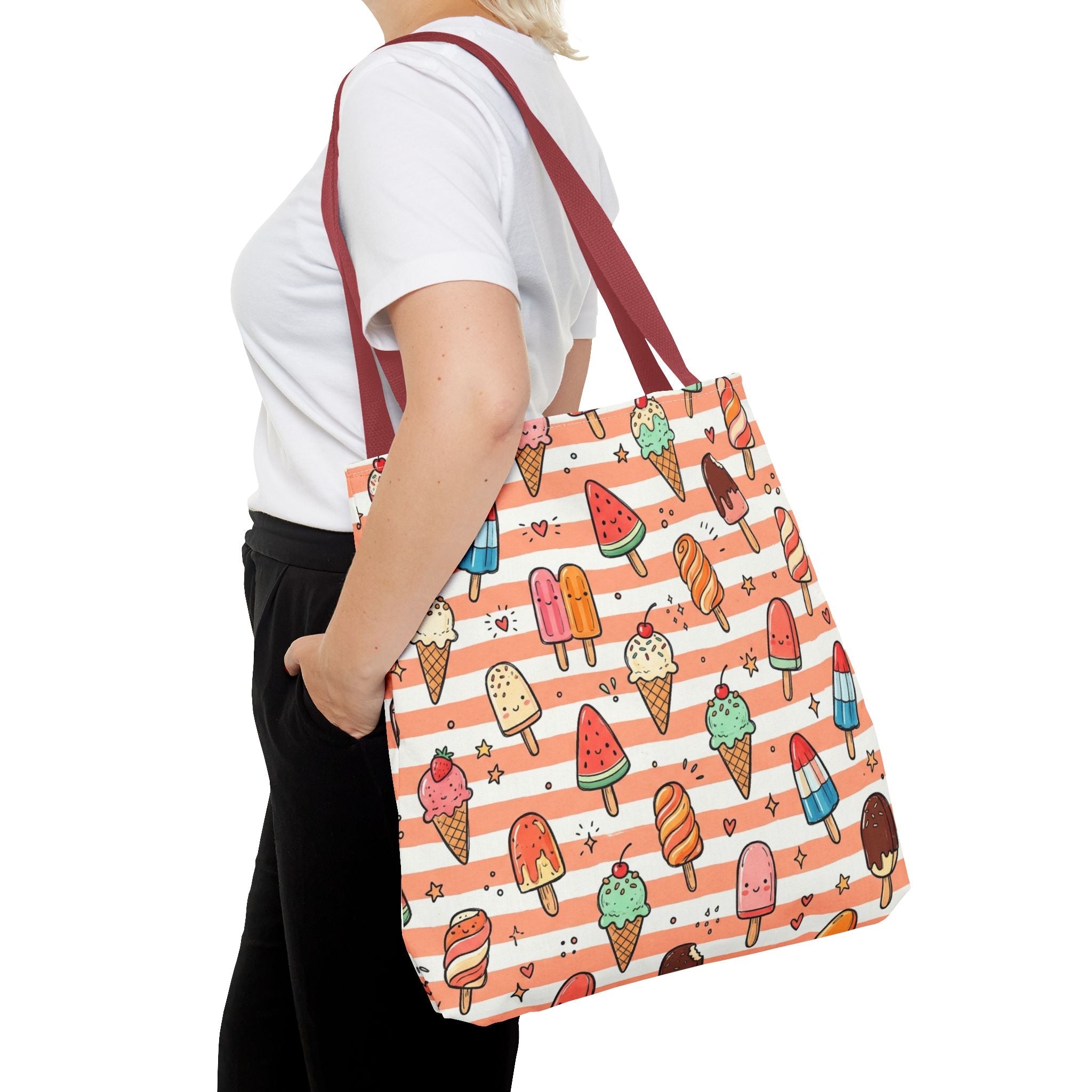 Ice Cream and Popsicles Tote Bag | Cute Summer Dessert Pattern