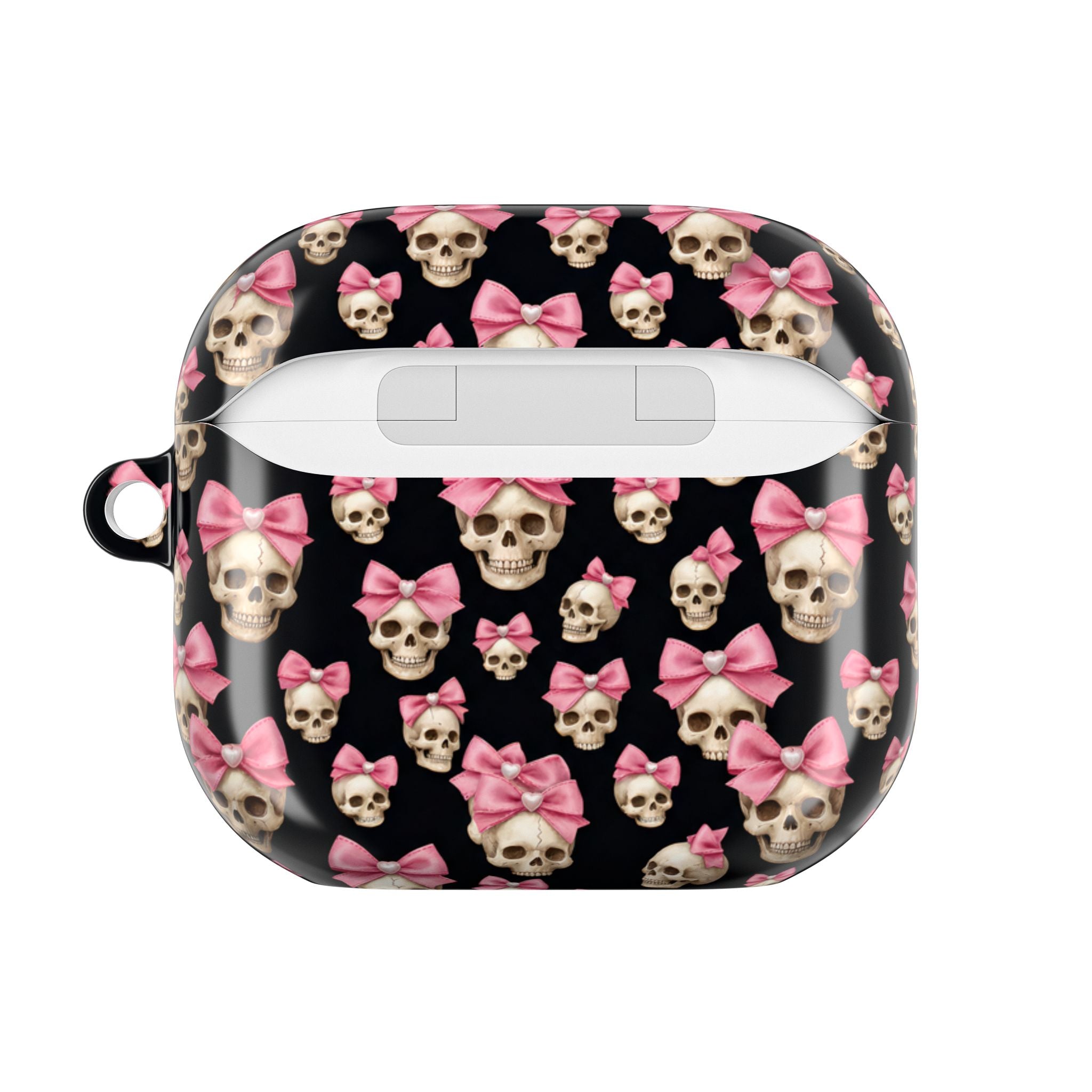 Pink Bow Skull AirPod Case | Cute Gothic Skull Pattern