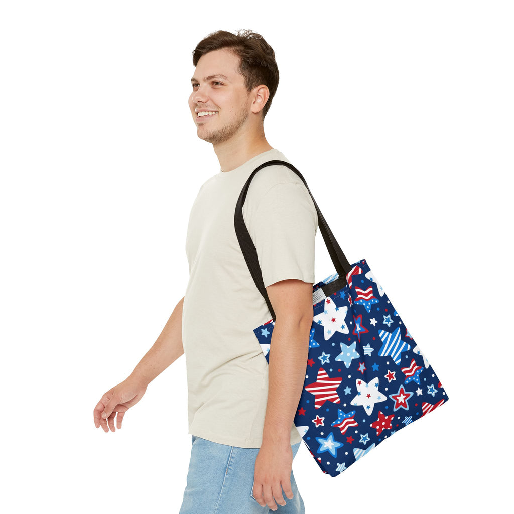 Patriotic Stars pattern Tote Bag | Red White Blue Fourth of July