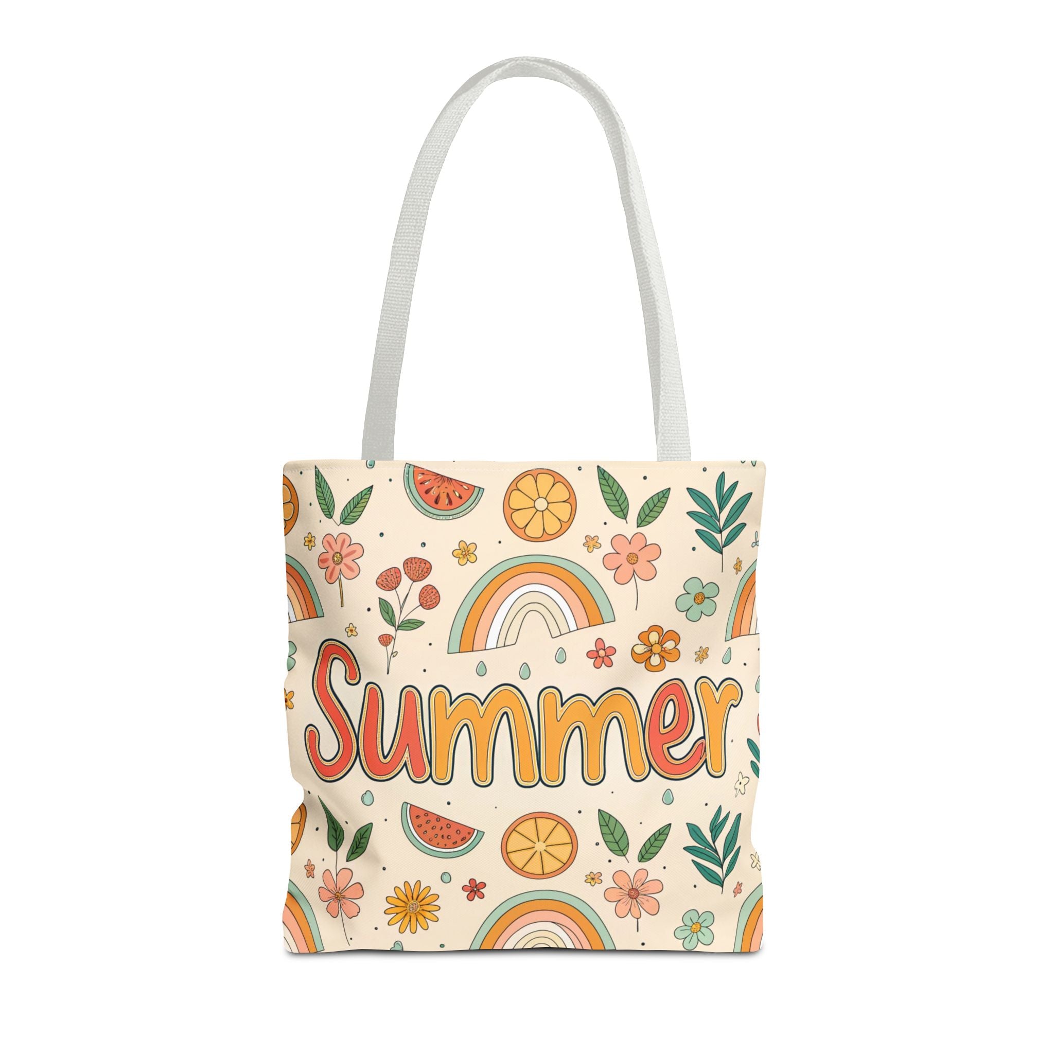 Summer Pattern Tote Bag | Rainbow, Watermelon, Floral Beach Vibes
