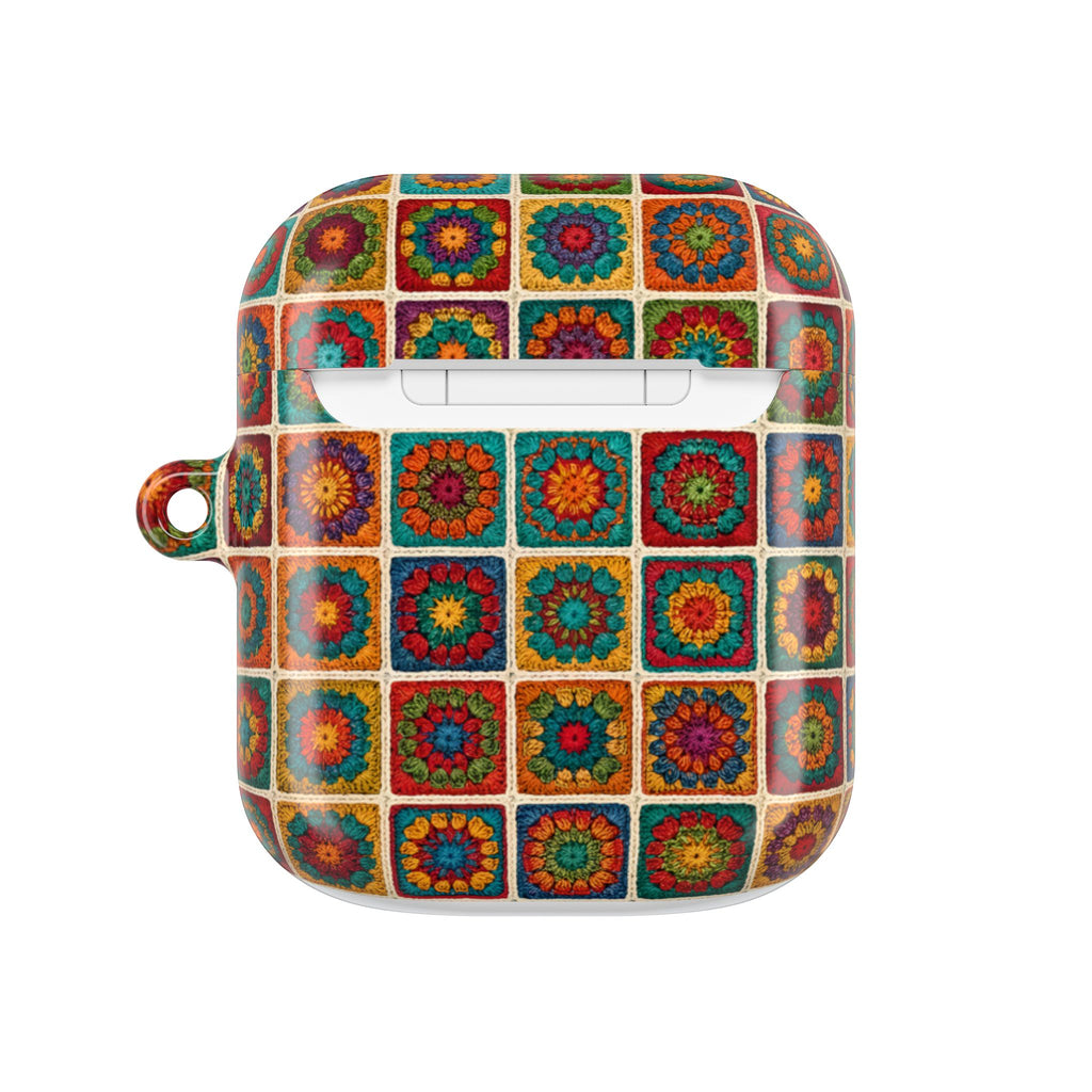 Colorful Crochet Granny Square AirPod Case | Boho Mosaic Pattern
