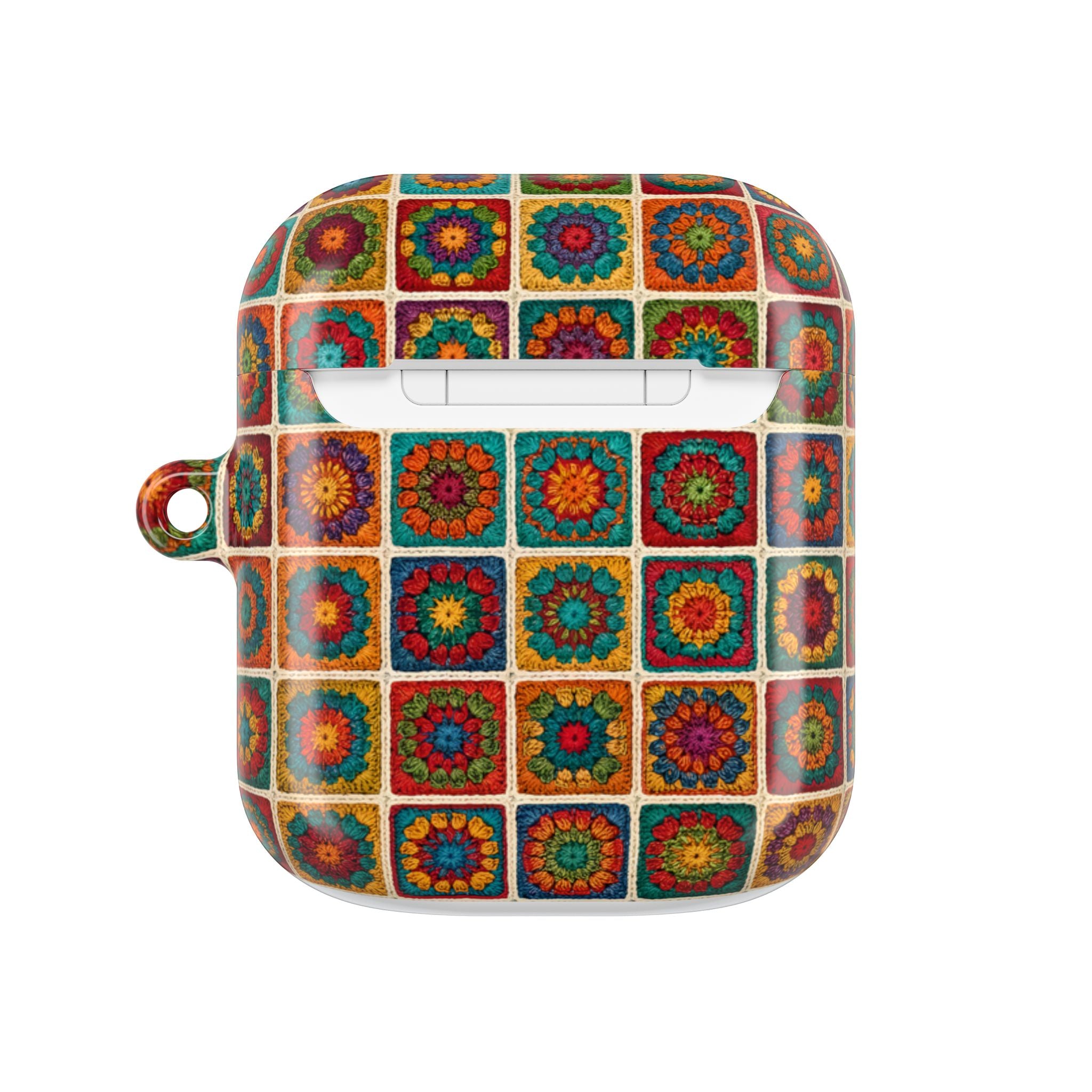 Colorful Crochet Granny Square AirPod Case | Boho Mosaic Pattern