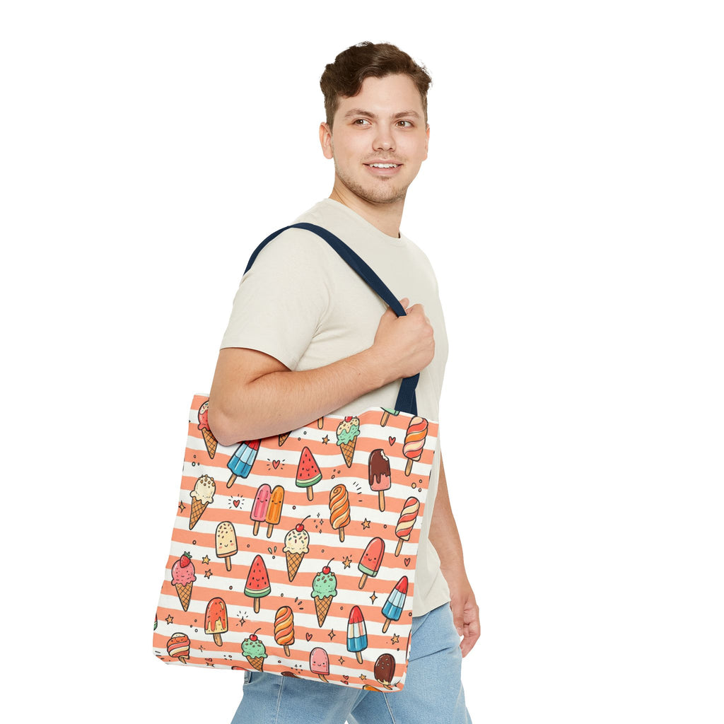 Ice Cream and Popsicles Tote Bag | Cute Summer Dessert Pattern