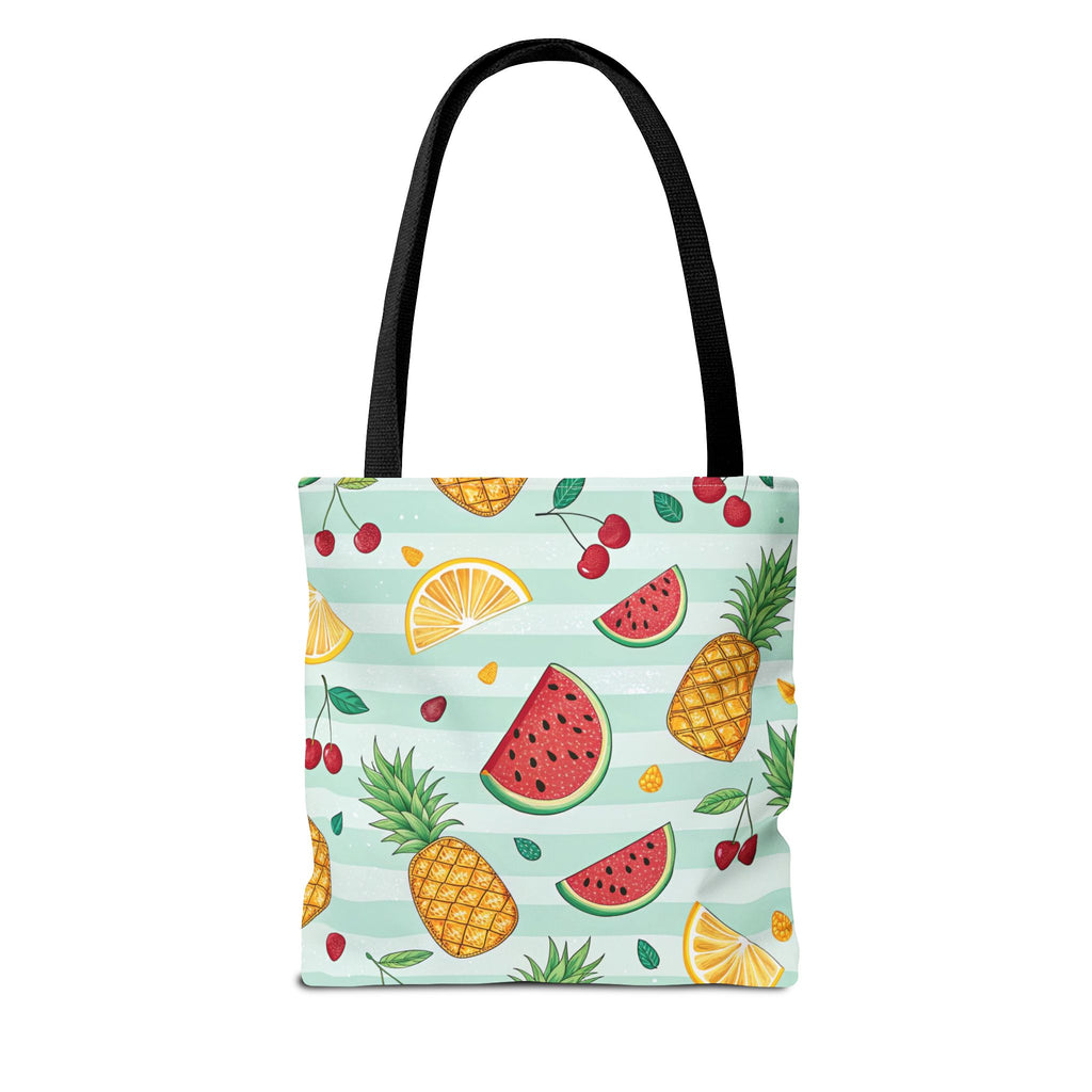 Tropical Fruit Pattern Tote Bag | Pineapple Watermelon Cherry Citrus Beach