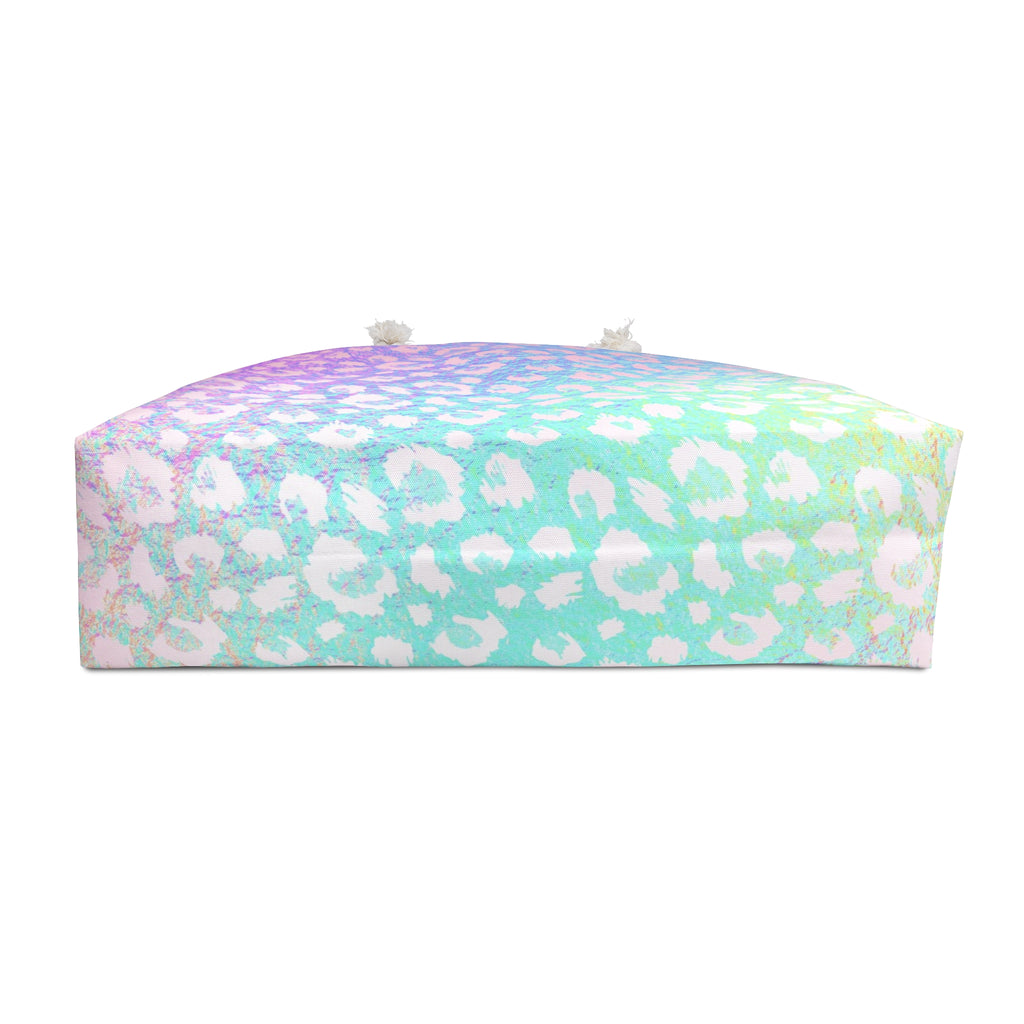 Pastel Leopard Print Weekender Bag | Rainbow Gradient Animal Print