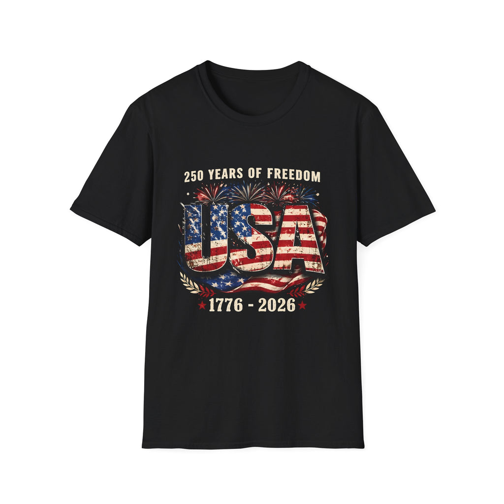 USA Flag Graphic T-Shirt | American Flag Typography, Patriotic Fourth of July