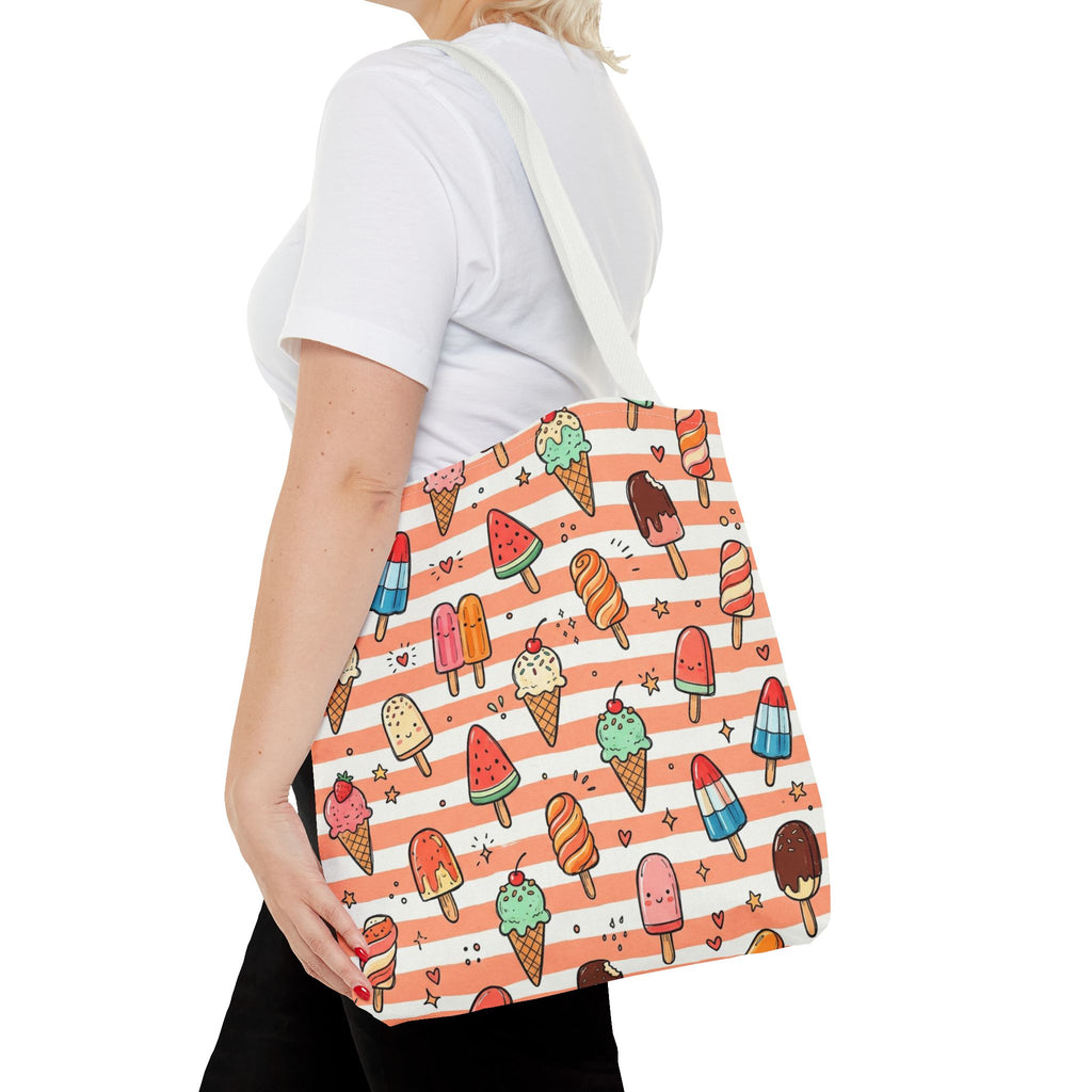 Ice Cream and Popsicles Tote Bag | Cute Summer Dessert Pattern