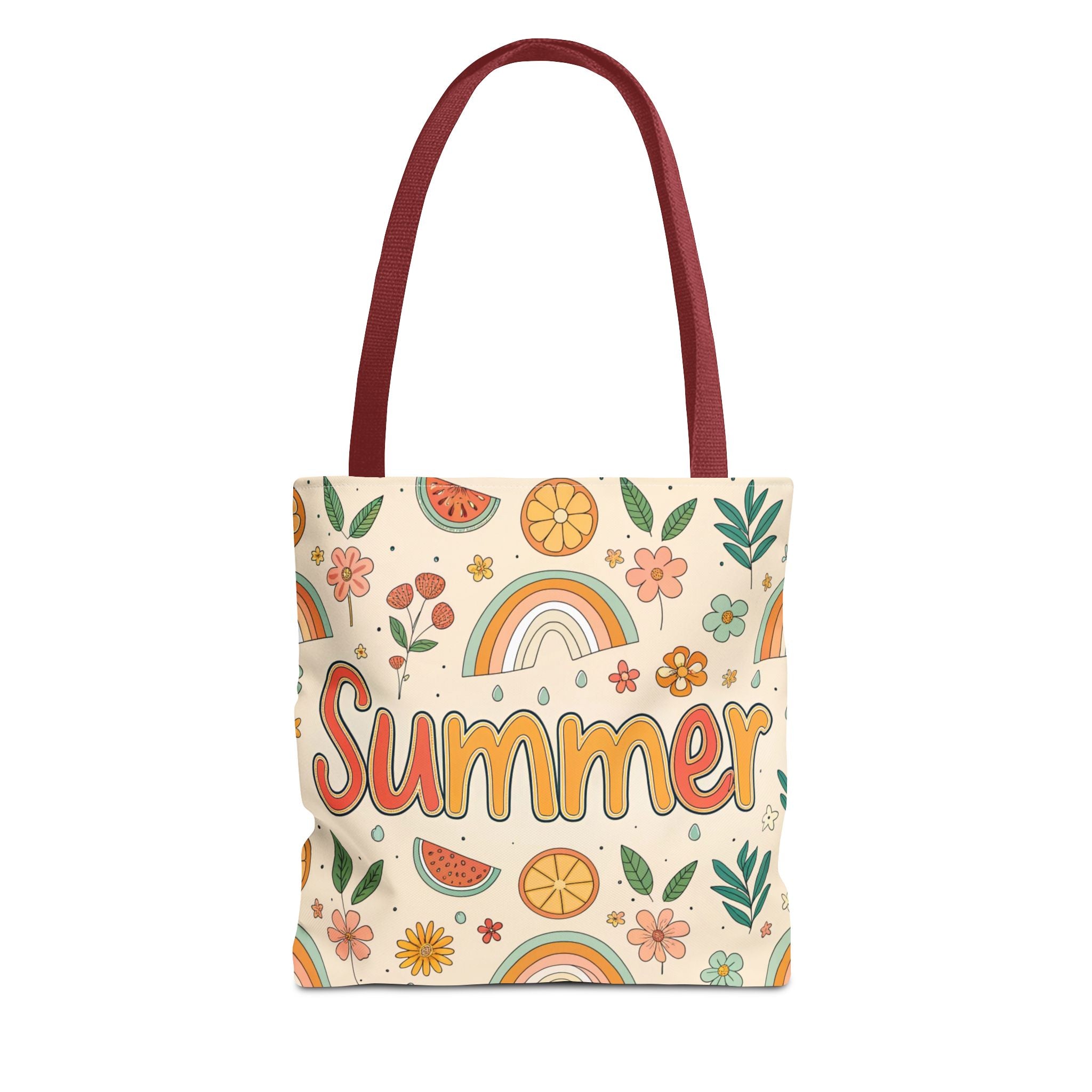 Summer Pattern Tote Bag | Rainbow, Watermelon, Floral Beach Vibes