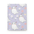 Cute Ghosts Floral Pattern Hardcover Journal | Purple Matte Notebook