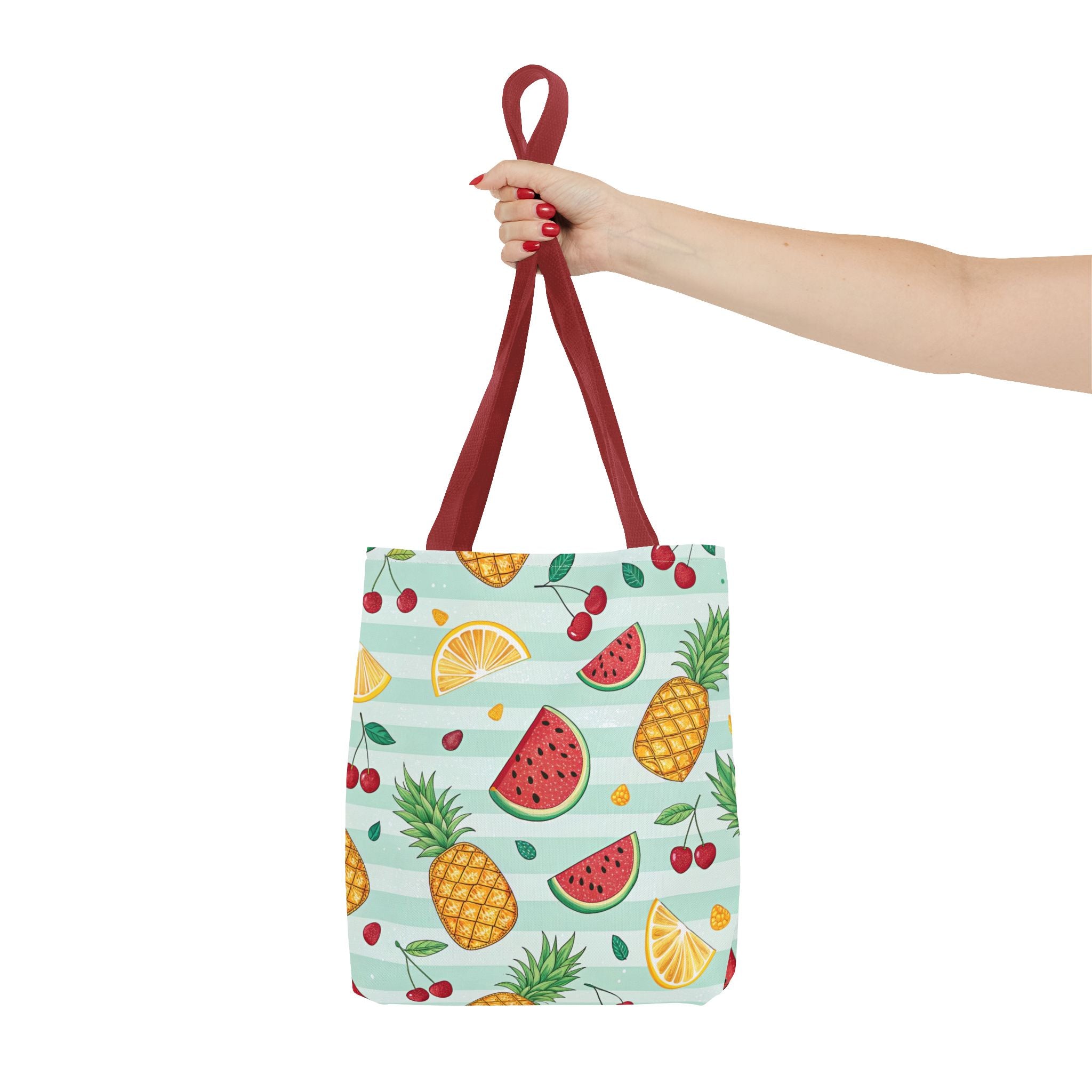 Tropical Fruit Pattern Tote Bag | Pineapple Watermelon Cherry Citrus Beach