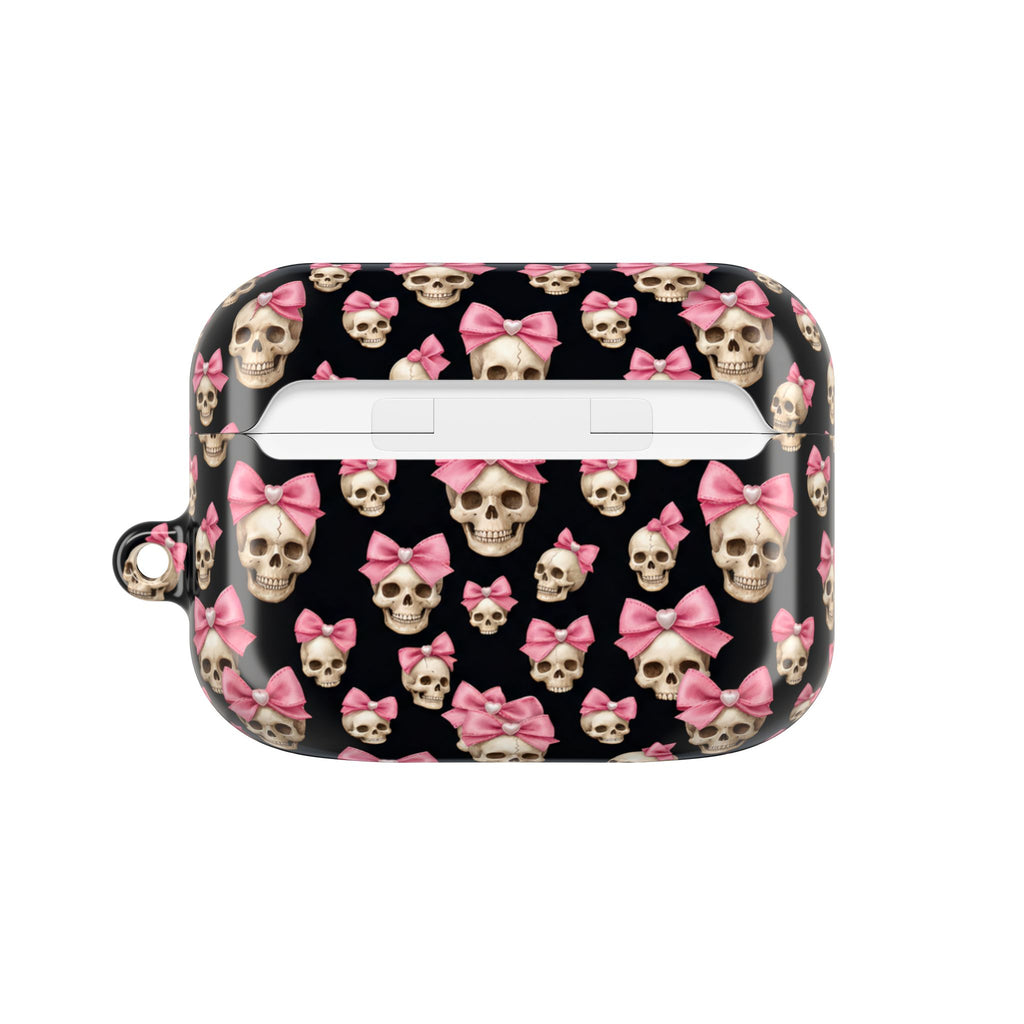 Pink Bow Skull AirPod Case | Cute Gothic Skull Pattern