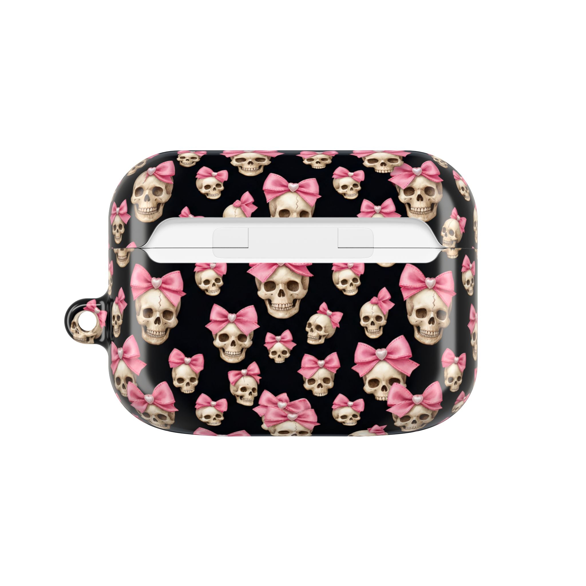 Pink Bow Skull AirPod Case | Cute Gothic Skull Pattern