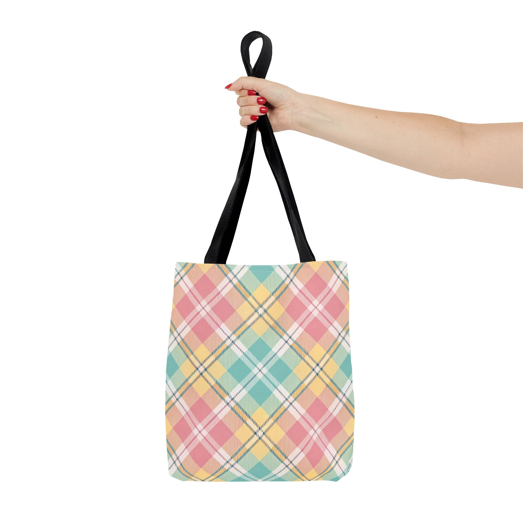 Pastel Plaid Tote Bag | Spring Plaid Pattern, Pastel Checkered Tote
