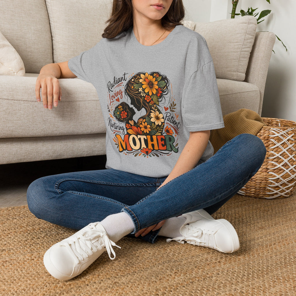 Mother silhouette floral design T-Shirt | Radiant Loving Nurturing Patient