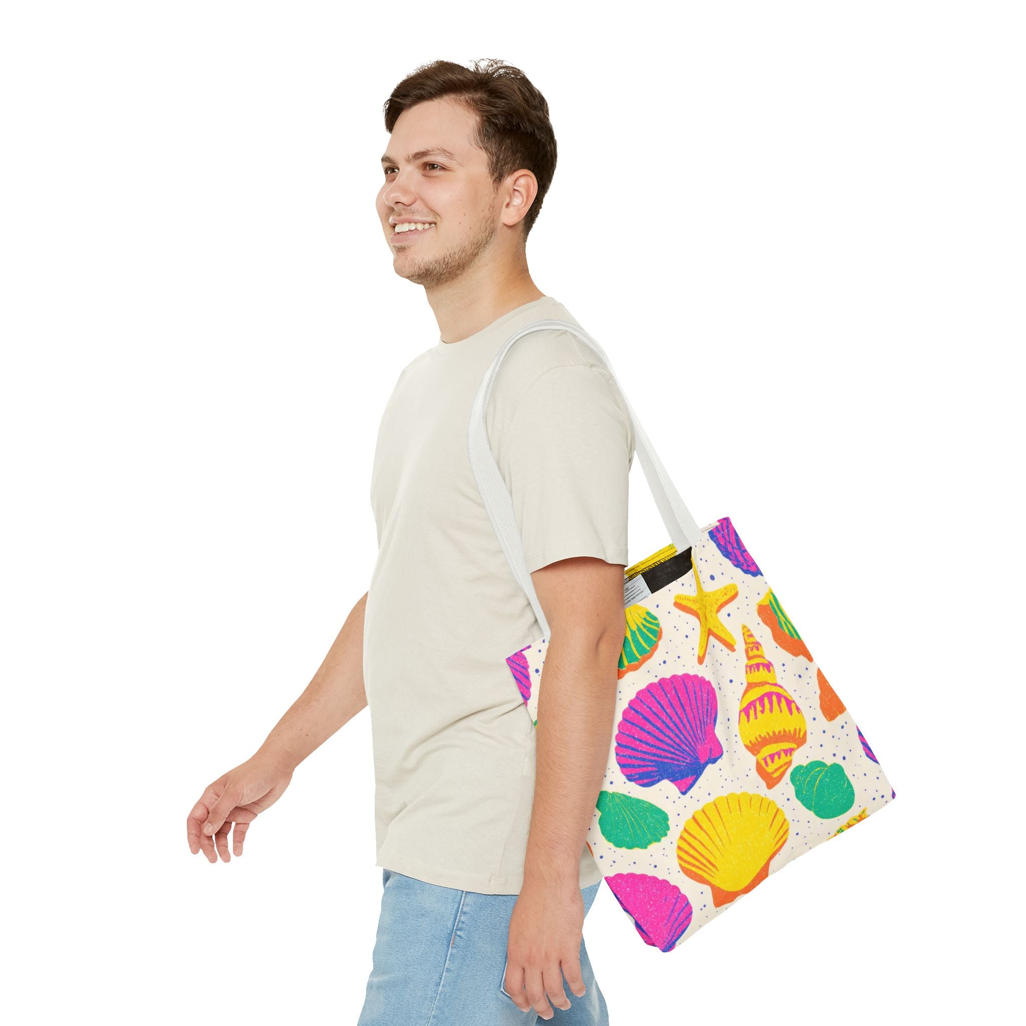 Colorful Seashell Pattern Tote | Beach Shells Summer Print