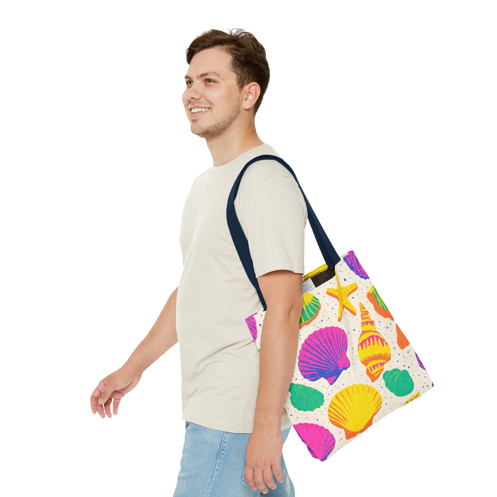 Colorful Seashell Pattern Tote | Beach Shells Summer Print