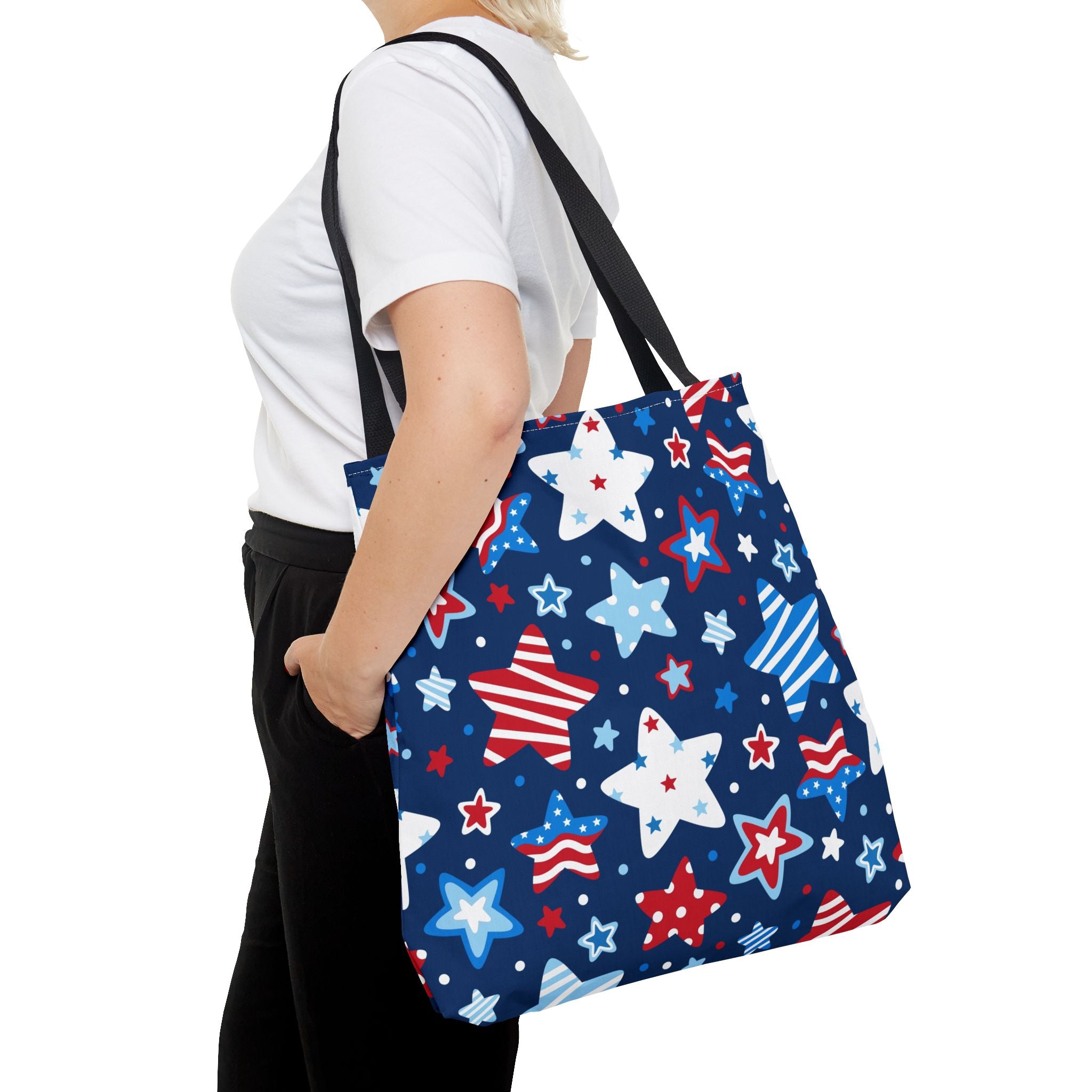 Patriotic Stars pattern Tote Bag | Red White Blue Fourth of July