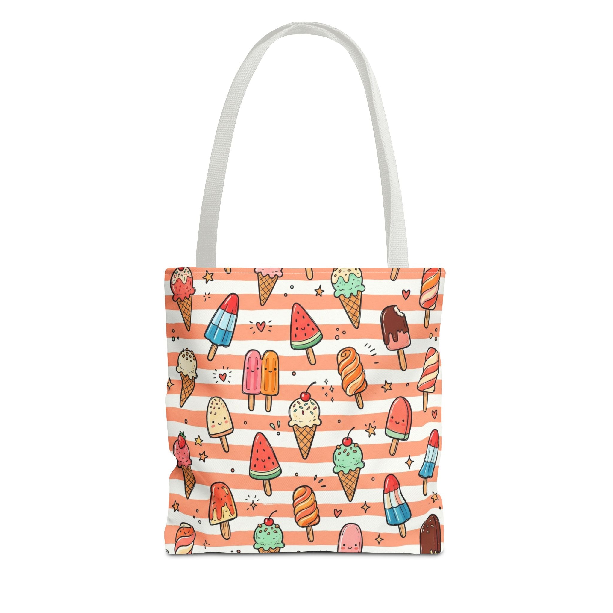 Ice Cream and Popsicles Tote Bag | Cute Summer Dessert Pattern