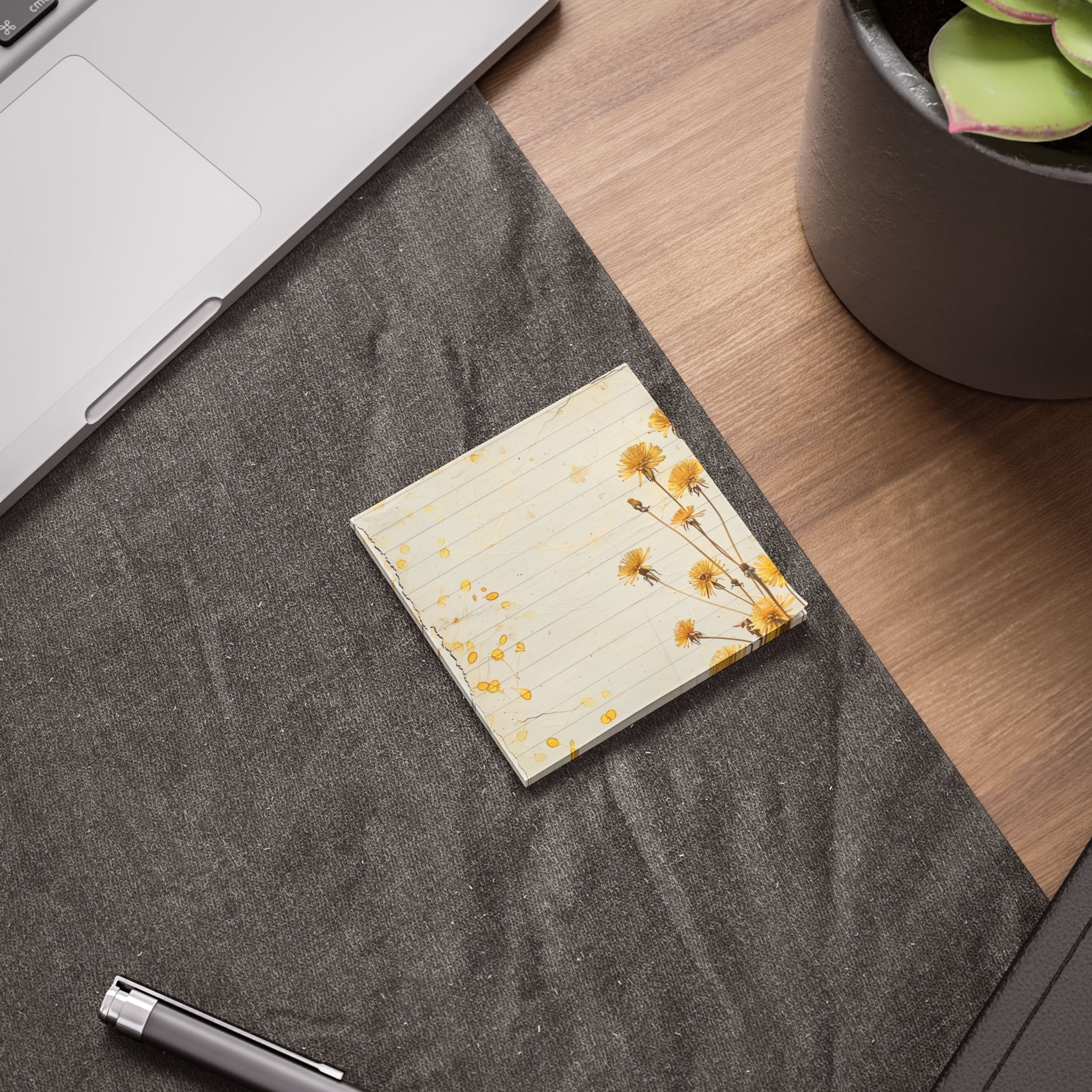 Yellow Wildflowers Post-it Note Pads | Lined Sticky Notes, Vintage Floral