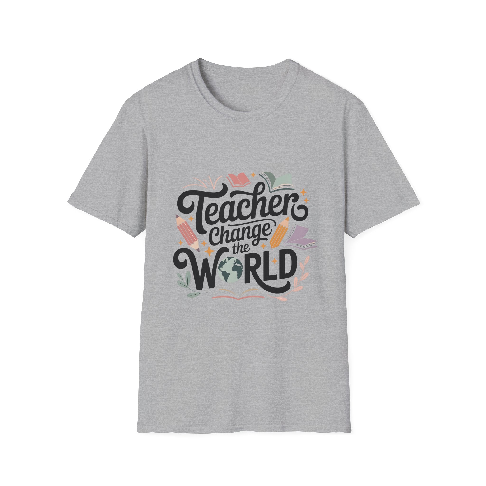 Teacher Change the World T-Shirt | School Teacher Typography Tee