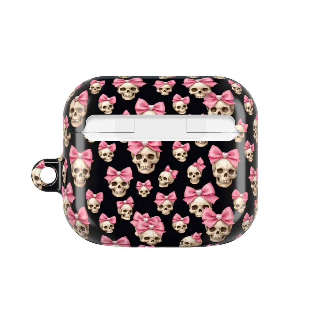Pink Bow Skull AirPod Case | Cute Gothic Skull Pattern