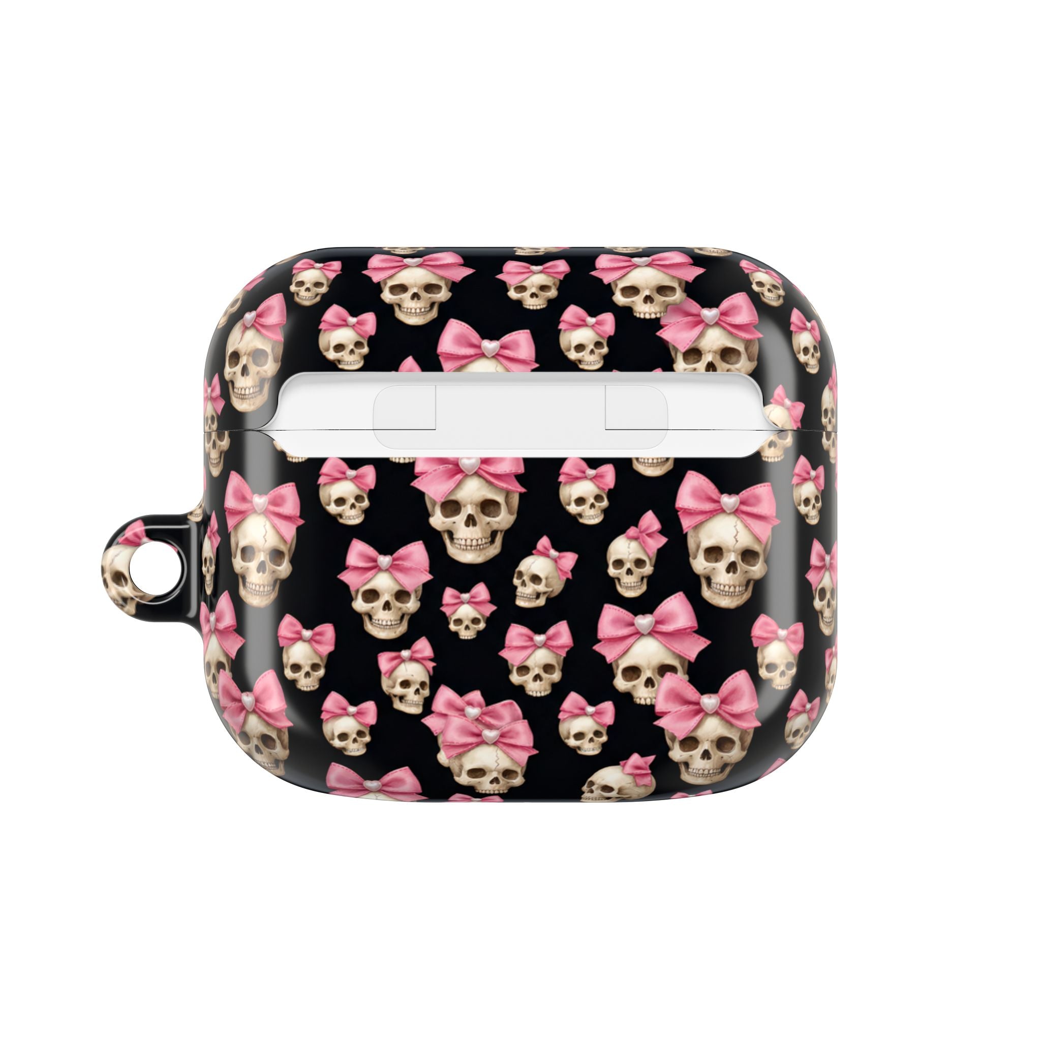 Pink Bow Skull AirPod Case | Cute Gothic Skull Pattern