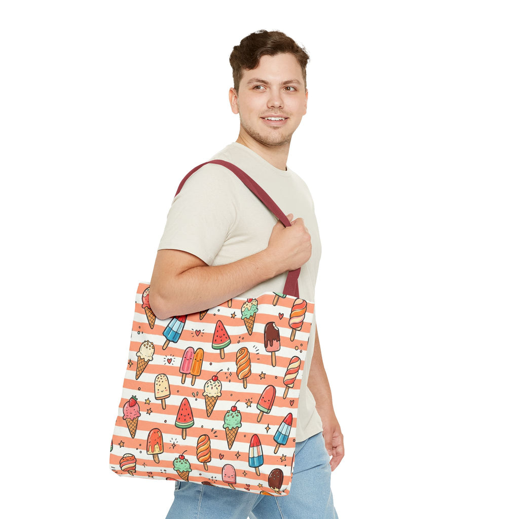 Ice Cream and Popsicles Tote Bag | Cute Summer Dessert Pattern