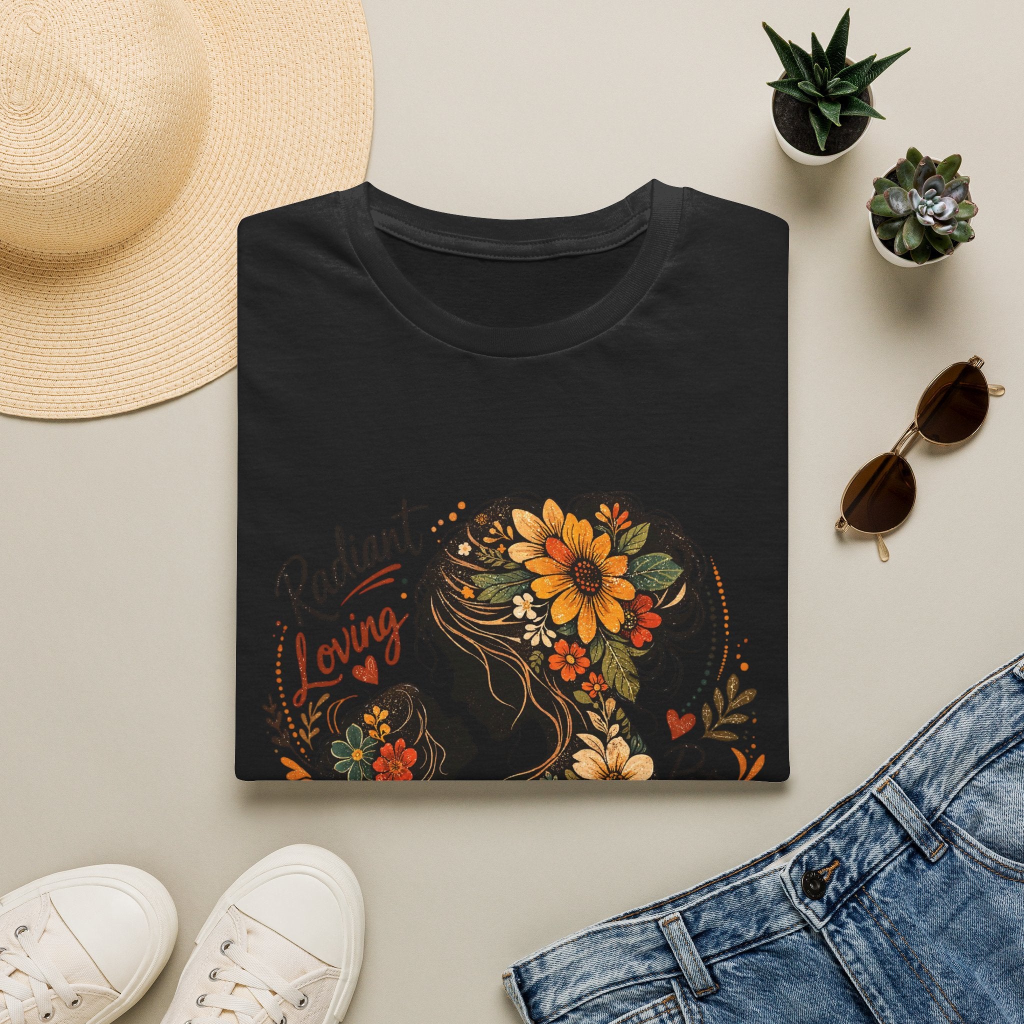 Mother silhouette floral design T-Shirt | Radiant Loving Nurturing Patient