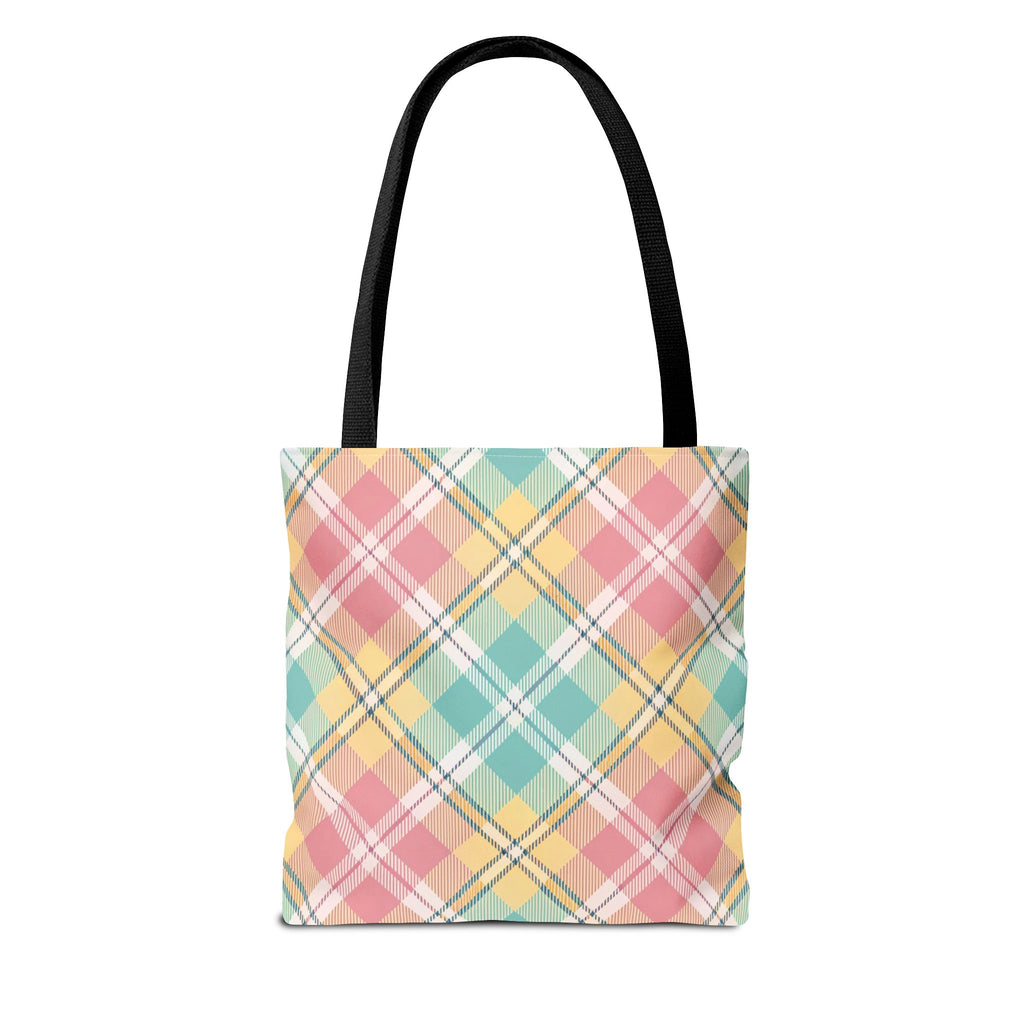 Pastel Plaid Tote Bag | Spring Plaid Pattern, Pastel Checkered Tote