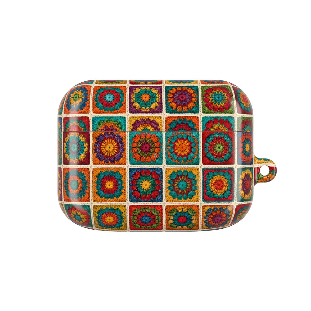 Colorful Crochet Granny Square AirPod Case | Boho Mosaic Pattern