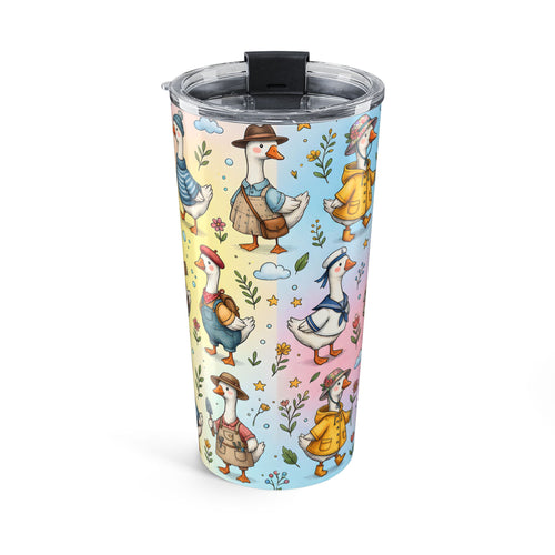 20oz Goose Pattern Tumbler | Cute Pastel Farmer Goose Travel Cup