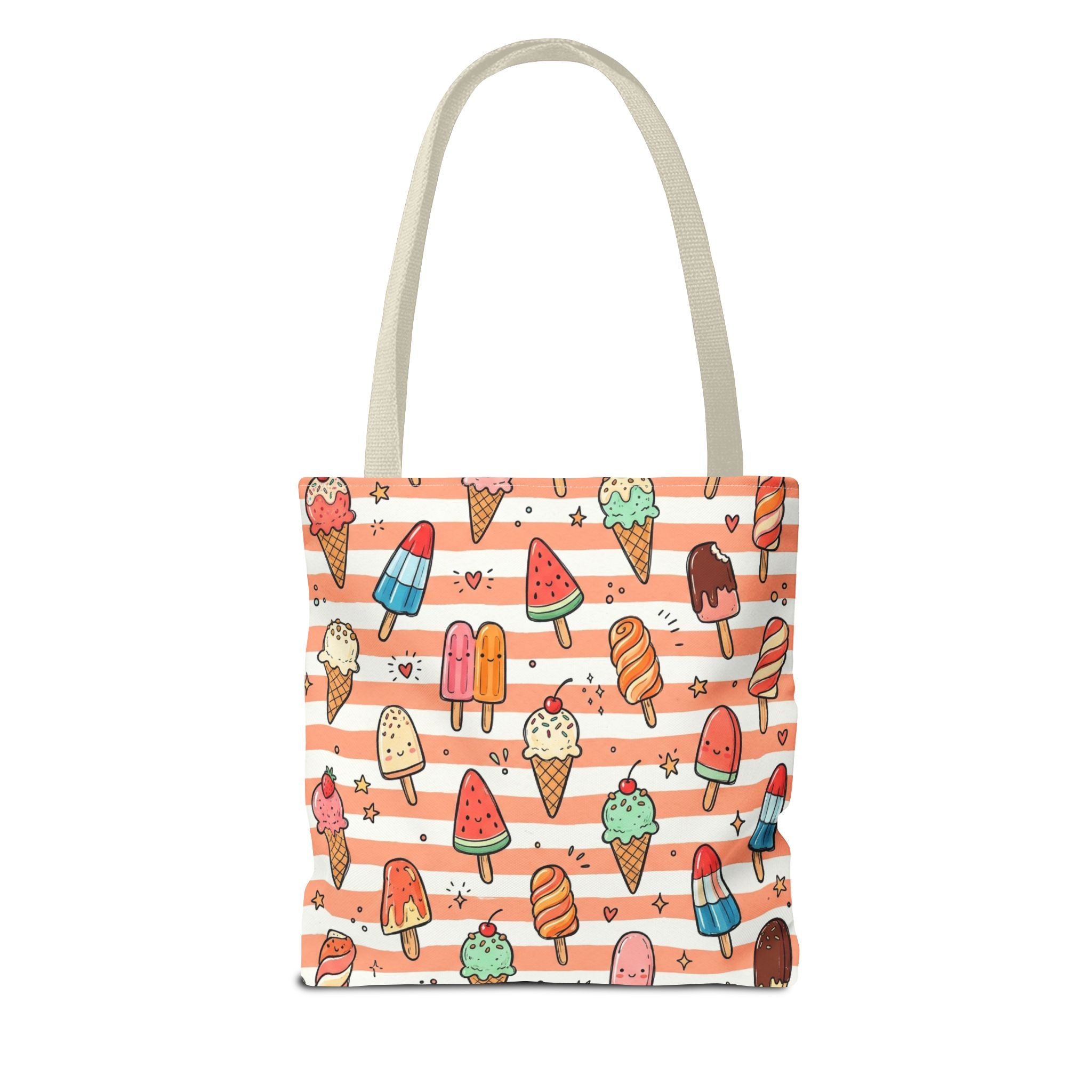 Ice Cream and Popsicles Tote Bag | Cute Summer Dessert Pattern