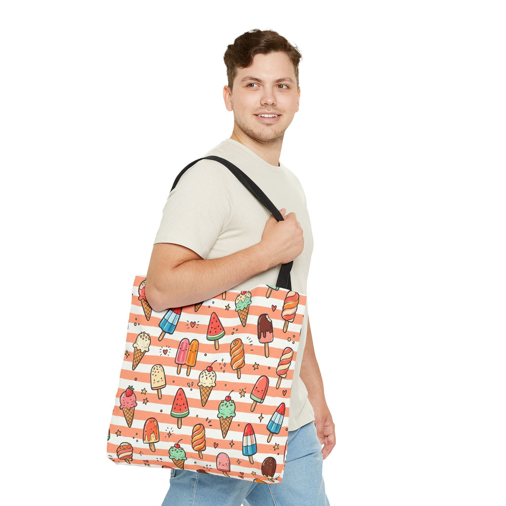 Ice Cream and Popsicles Tote Bag | Cute Summer Dessert Pattern