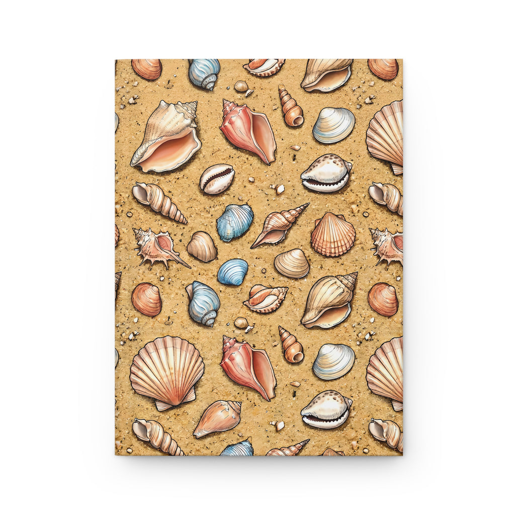 Seashell Pattern Hardcover Journal Beach Shells Notebook for Travel, Journaling & Summer Memories