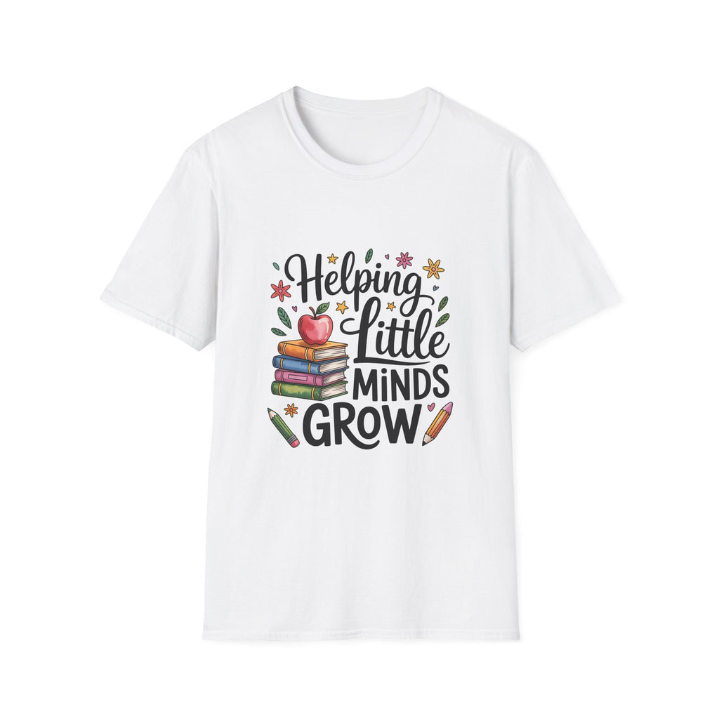 Helping Little Minds Grow T-Shirt | Teacher Books Apple Pencil Design