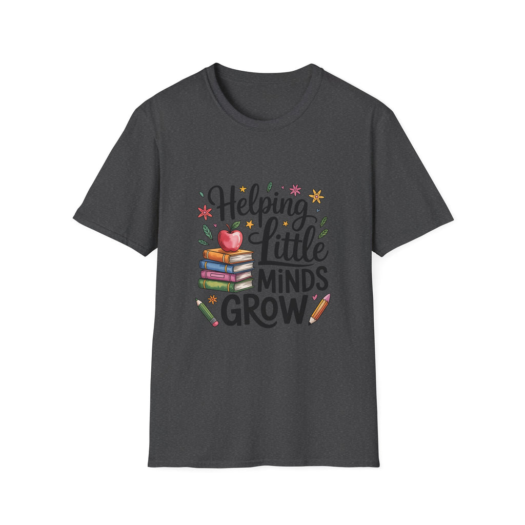 Helping Little Minds Grow T-Shirt | Teacher Books Apple Pencil Design