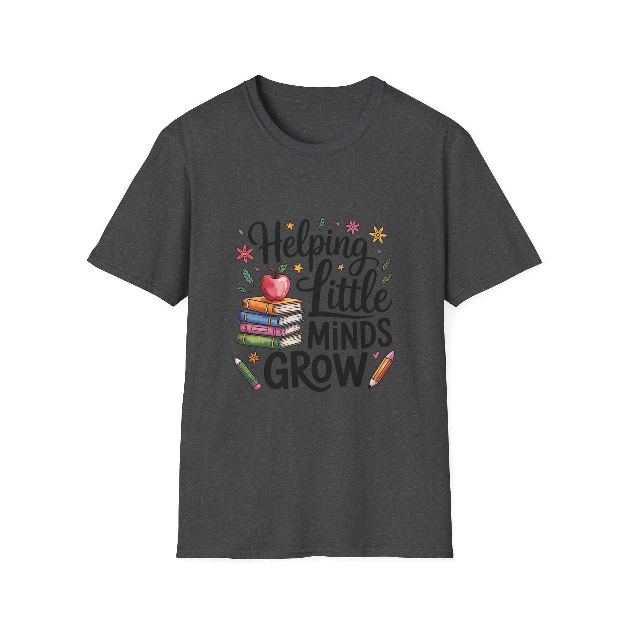 Helping Little Minds Grow T-Shirt | Teacher Books Apple Pencil Design