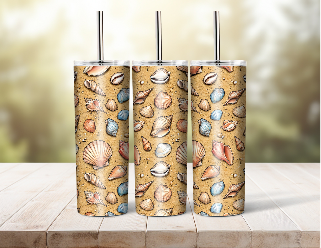 Seashells Seamless Pattern PNG | Beach | Sand | Summer | Digital Download for Sublimation & Crafts