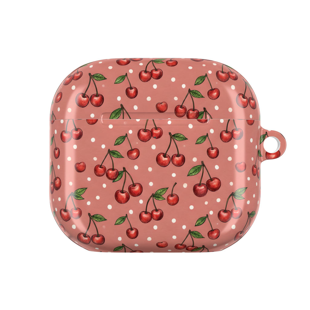 Cherry Pattern AirPod Case | Pink Polka Dot Cherry Design
