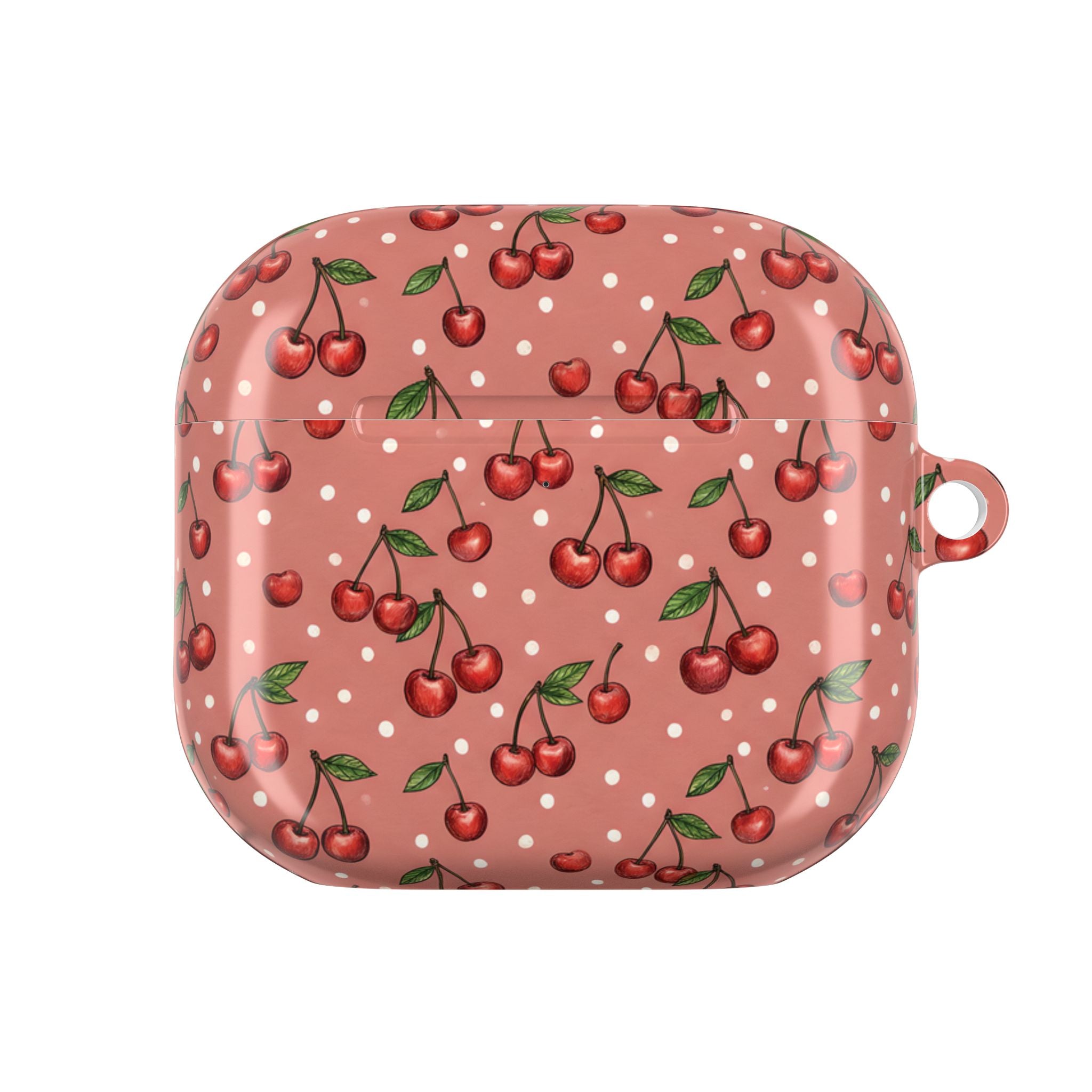 Cherry Pattern AirPod Case | Pink Polka Dot Cherry Design