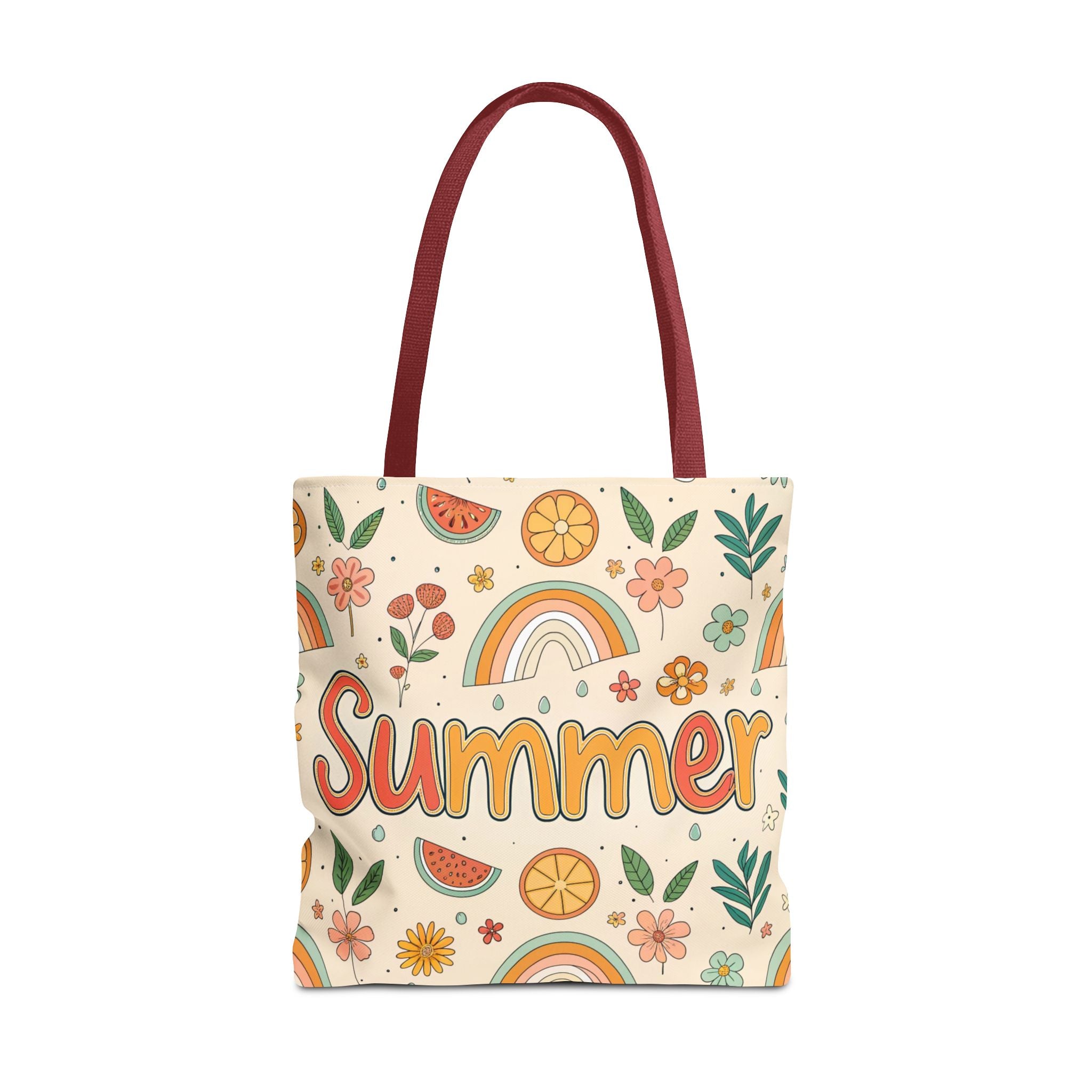 Summer Pattern Tote Bag | Rainbow, Watermelon, Floral Beach Vibes