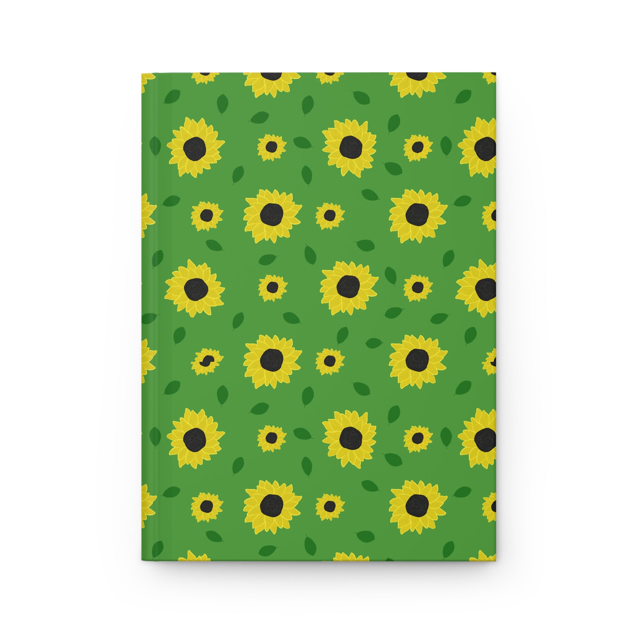 Sunflower Pattern Hardcover Journal Green Floral Notebook for Notes & Gifts