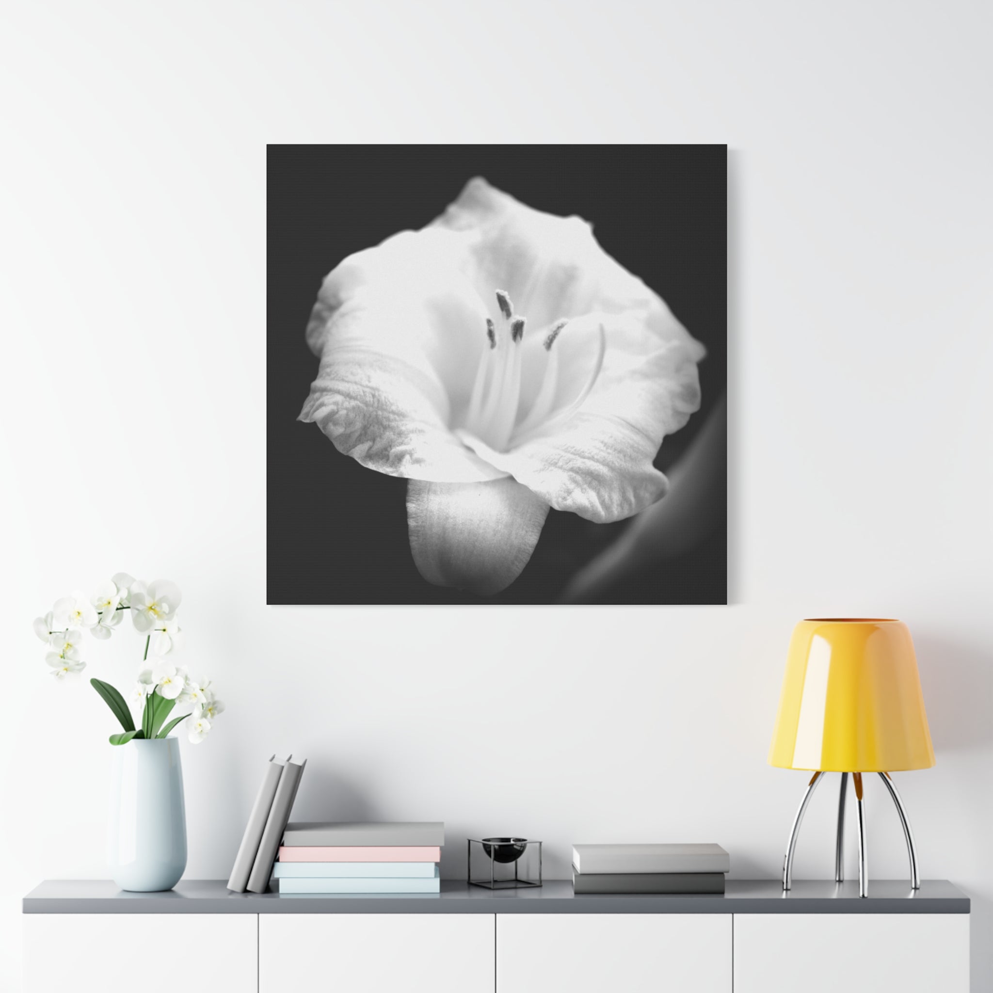 Black and White Lily Photo Canvas