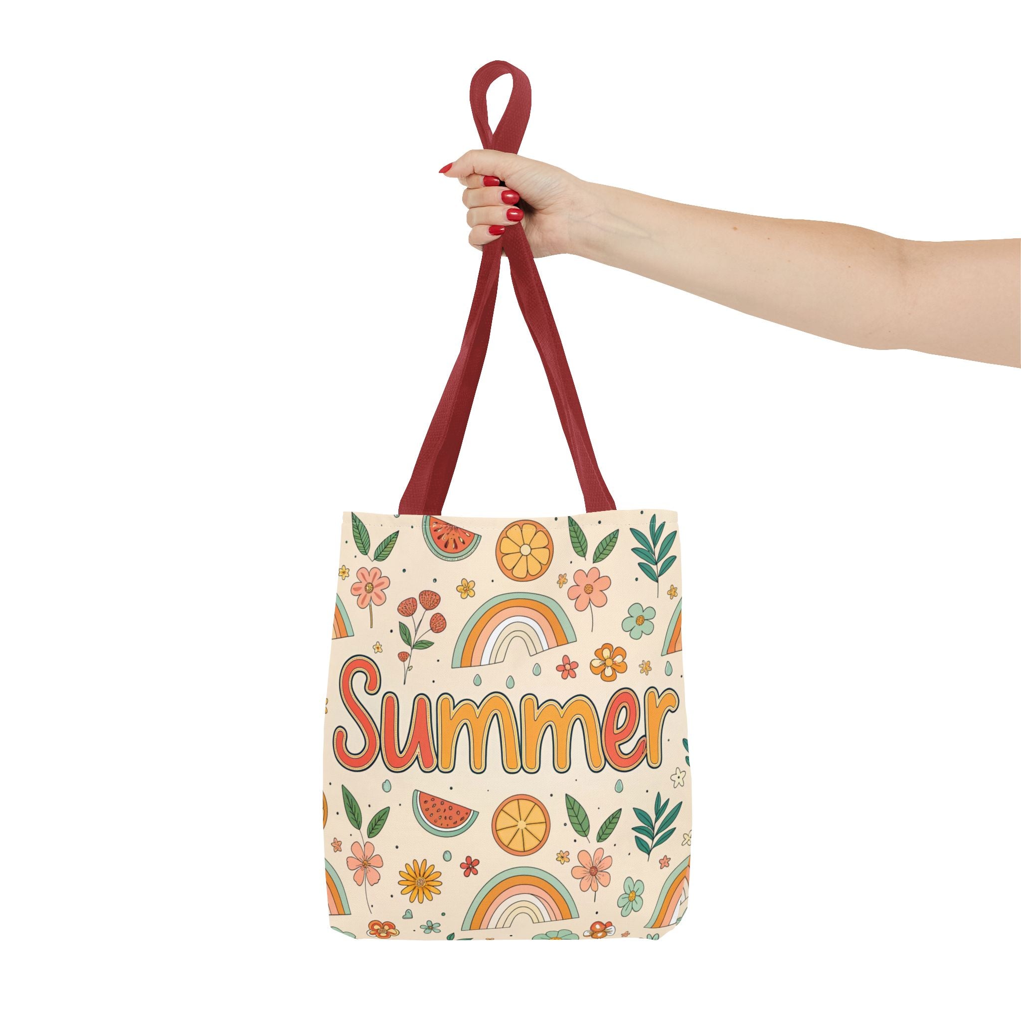 Summer Pattern Tote Bag | Rainbow, Watermelon, Floral Beach Vibes
