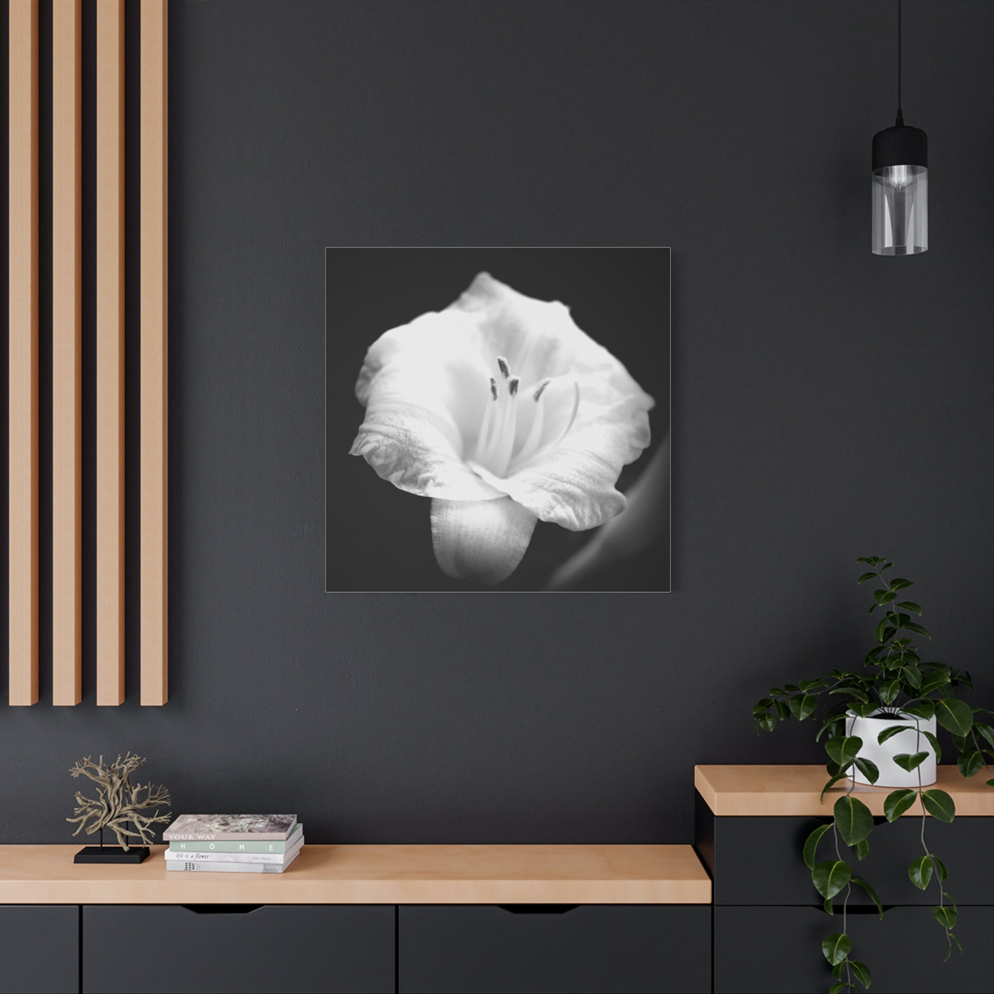 Black and White Lily Photo Canvas