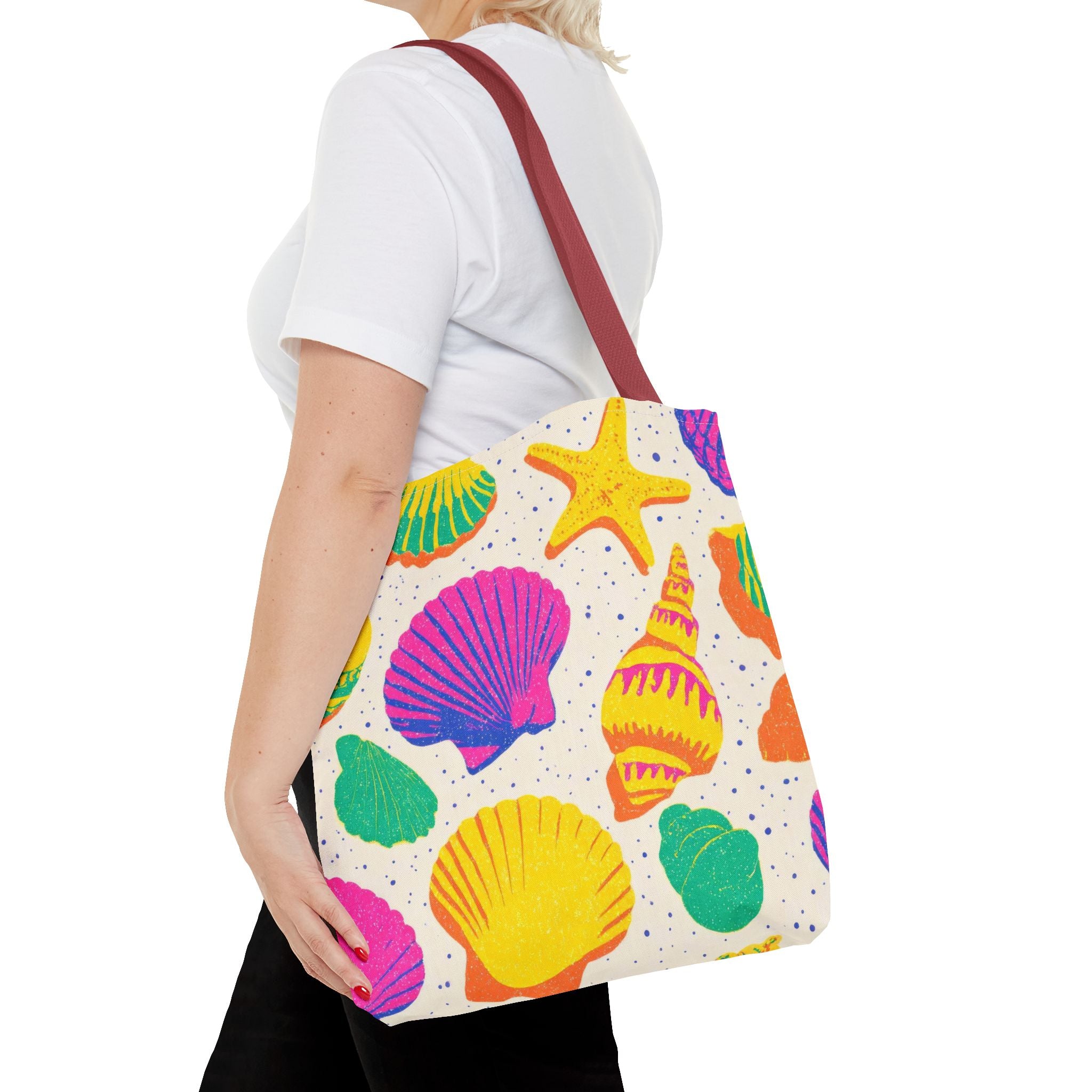 Colorful Seashell Pattern Tote | Beach Shells Summer Print