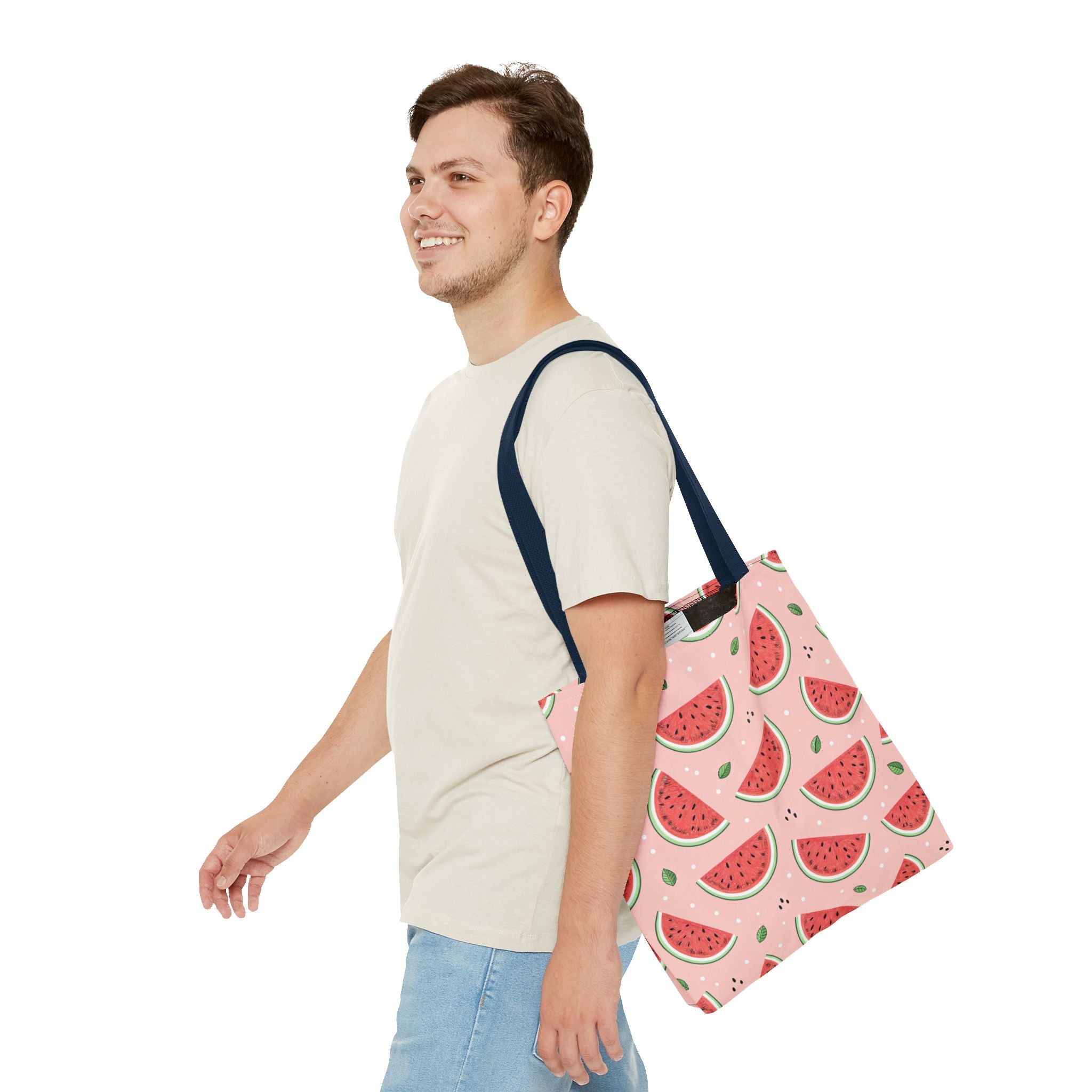 Watermelon Pattern Tote Bag | Pink Summer Fruit Print
