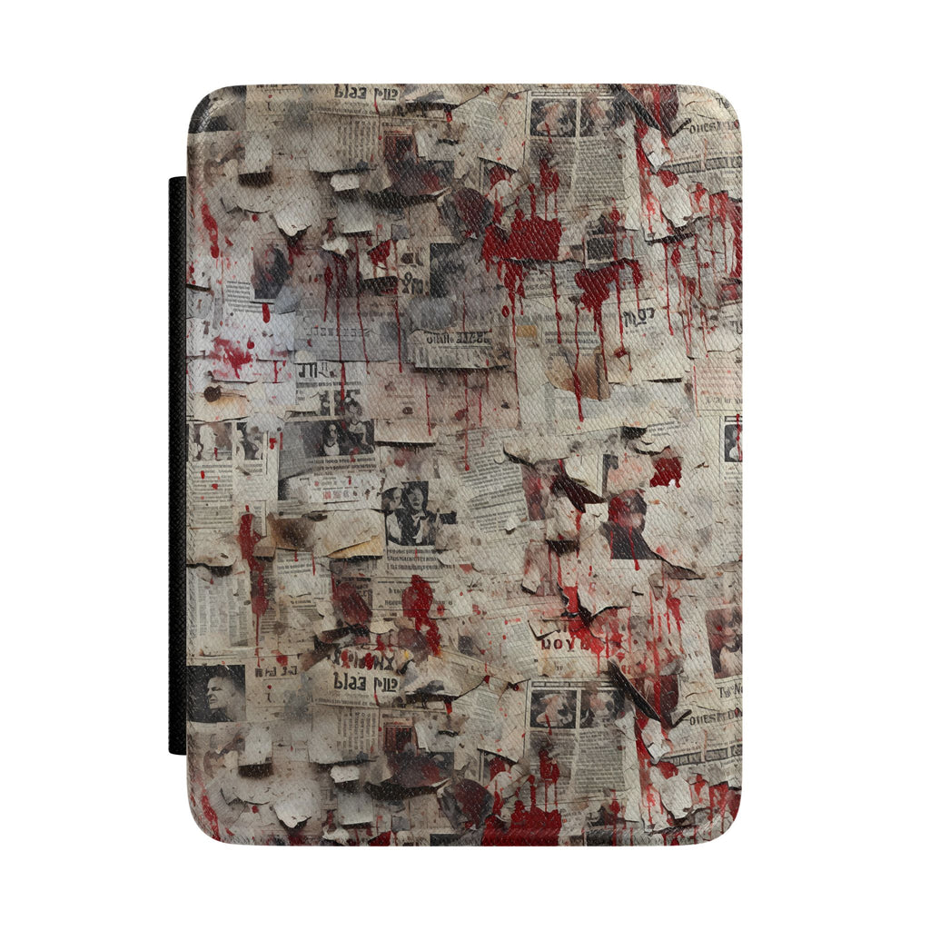 Horror Kindle Case | Blood Splatter Newspaper Collage