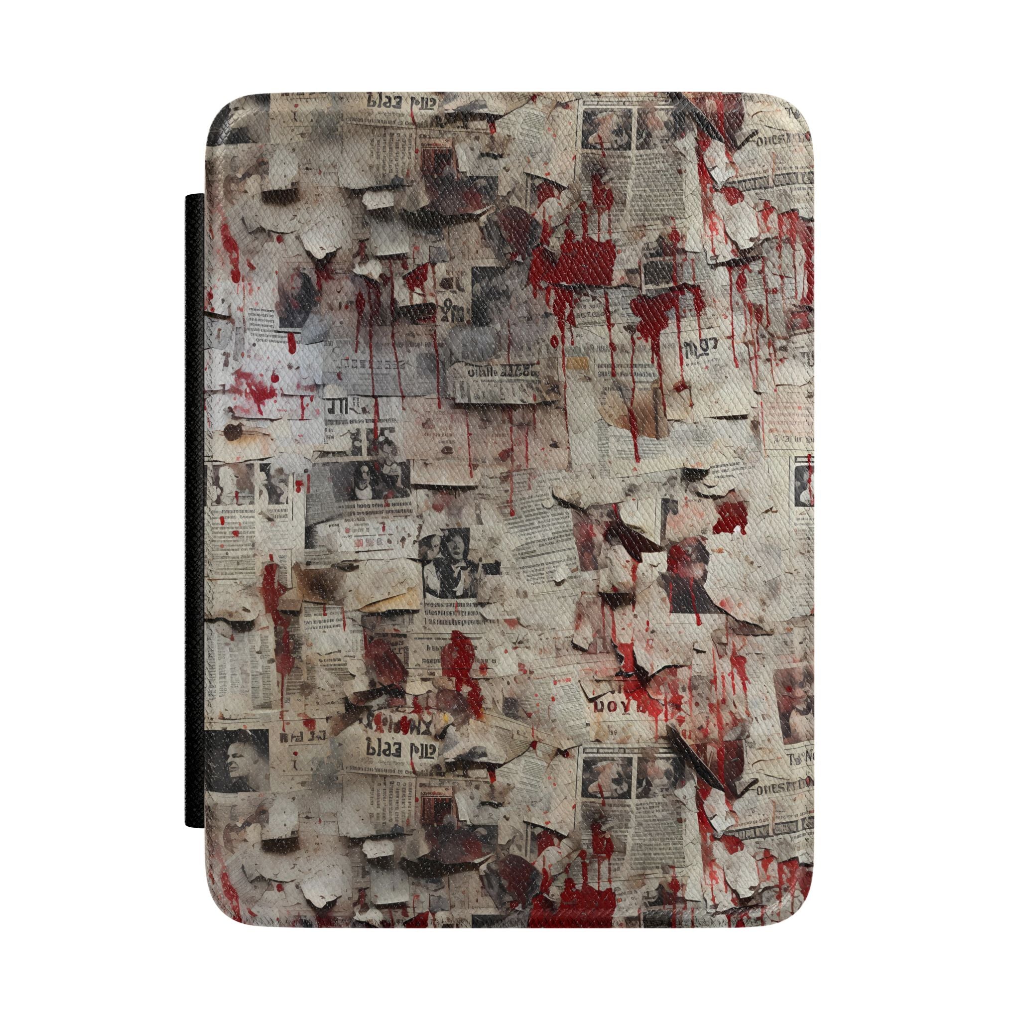 Horror Kindle Case | Blood Splatter Newspaper Collage