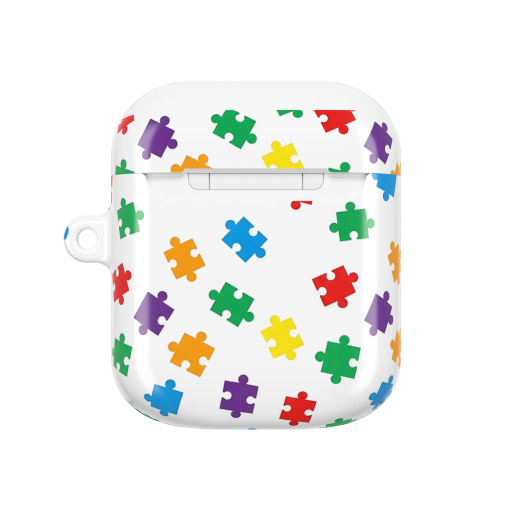 Colorful Puzzle Pieces AirPod Case | Rainbow Puzzle Pattern